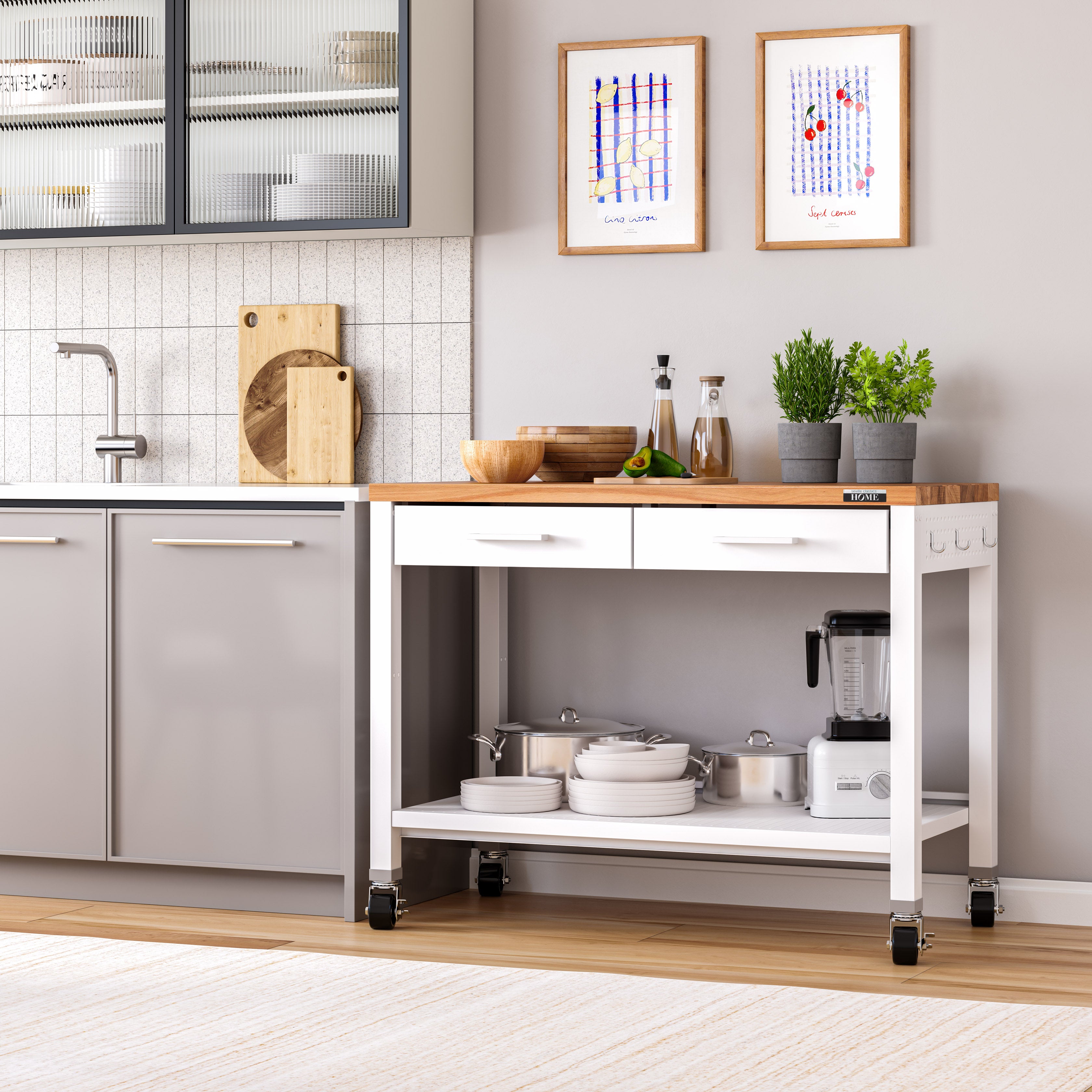 Modern Home Office Work Center Island Table - Stylish & Functional Workspace for Remote Work & Study