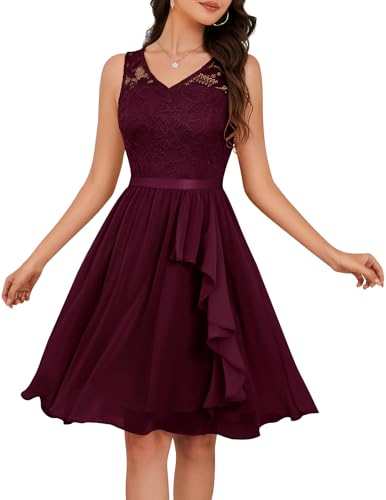 Burgundy-lace Chiffon