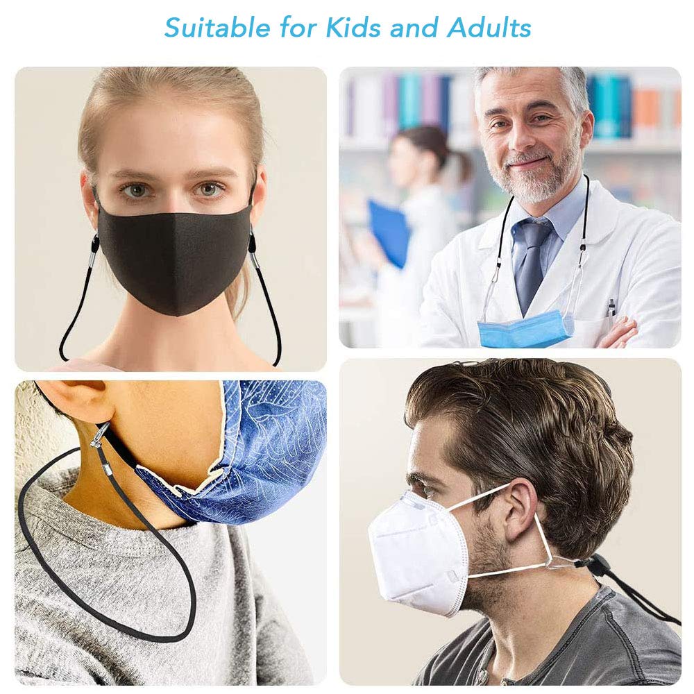 6 PCS Adjustable Face Mask Lanyards with Clips - for Kids & Adults - Daily Use & Travel