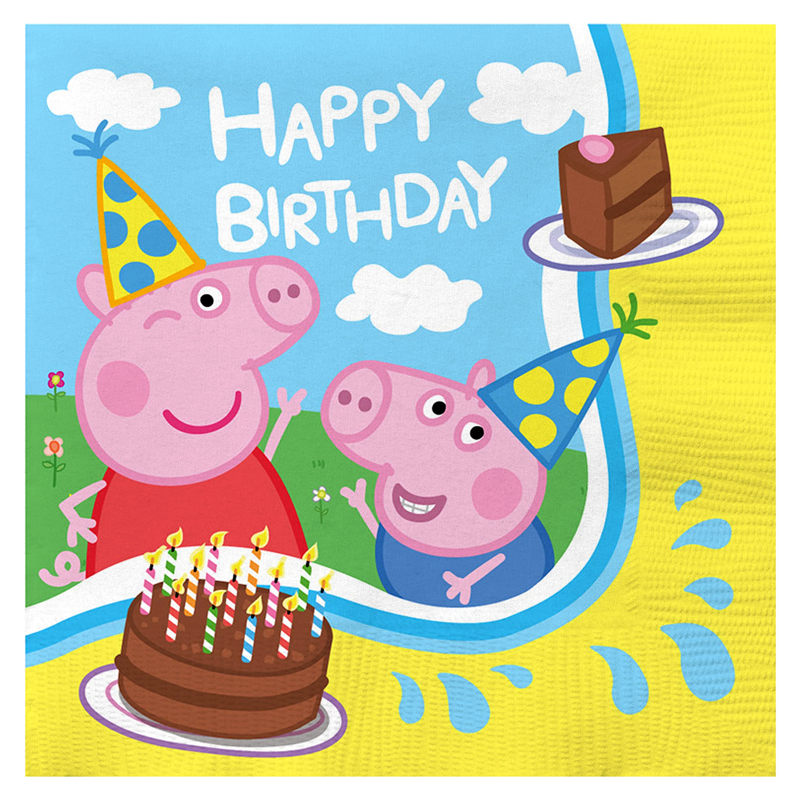 Officially Licensed Peppa Pig Birthday Party Napkins - Pack of 32 Premium Paper Napkins for Kids Birthday, Baby Shower & Themed Party Decorations - Peppa Pig Party Supplies & Decor