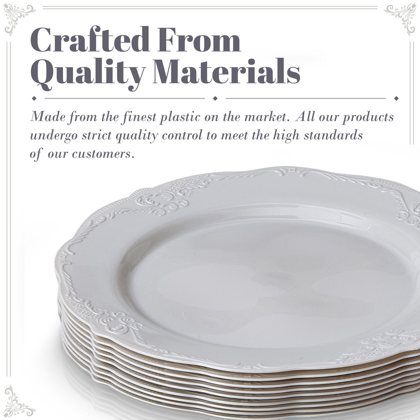 Vintage Silver Spoons Disposable Dinnerware Set - 20-Piece Grey Salad Plates for Parties, Picnics & Elegant Gatherings | Eco-Friendly Disposable Tableware