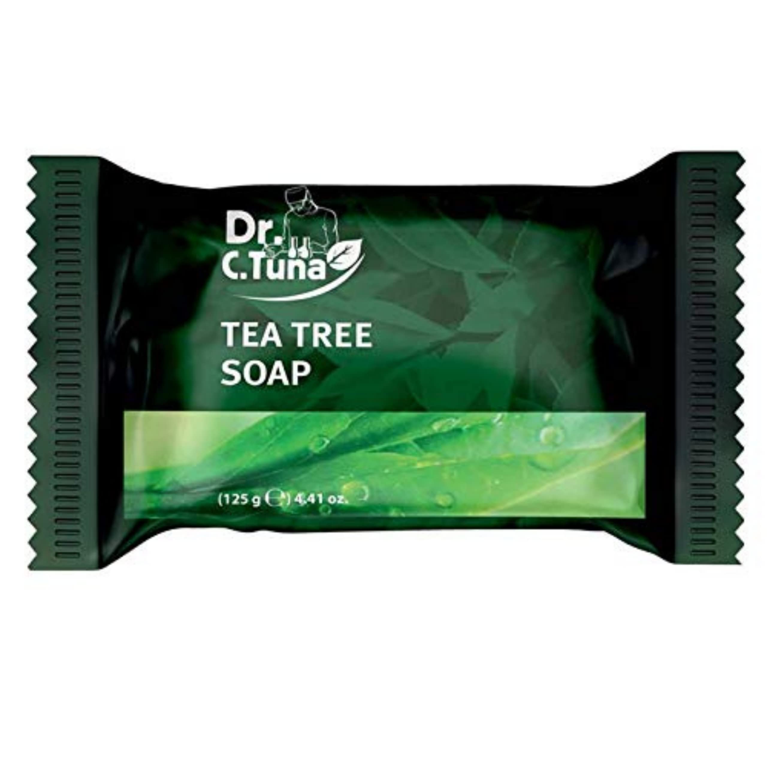 Dr. C Tuna Tea Tree Soap - 125g Antibacterial & Acne Treatment Soap for Face & Body - Natural Skin Care for Oily, Acne-Prone Skin - Perfect for Daily Cleansing & Post-Workout Use