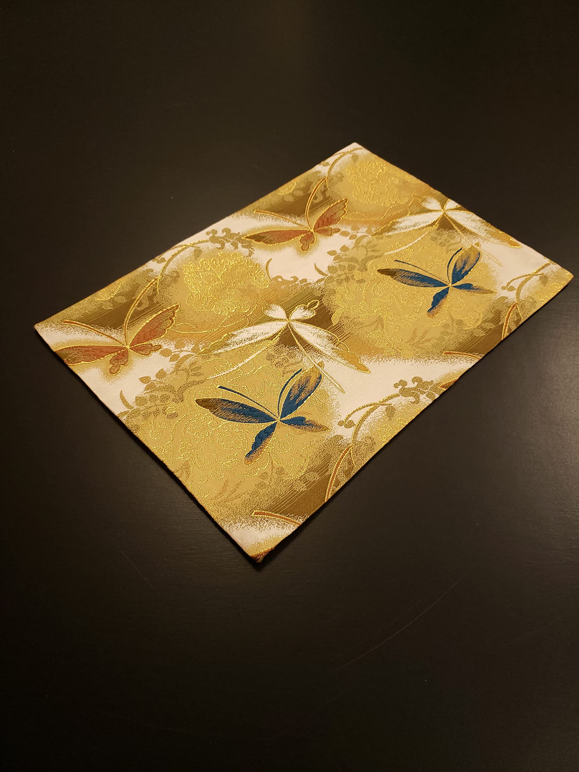 Premium Japanese Style Tea Mat - SHINSENDO Butterfly Design (Set of 2) for Tea Ceremony, Home Decor & Zen Meditation Space