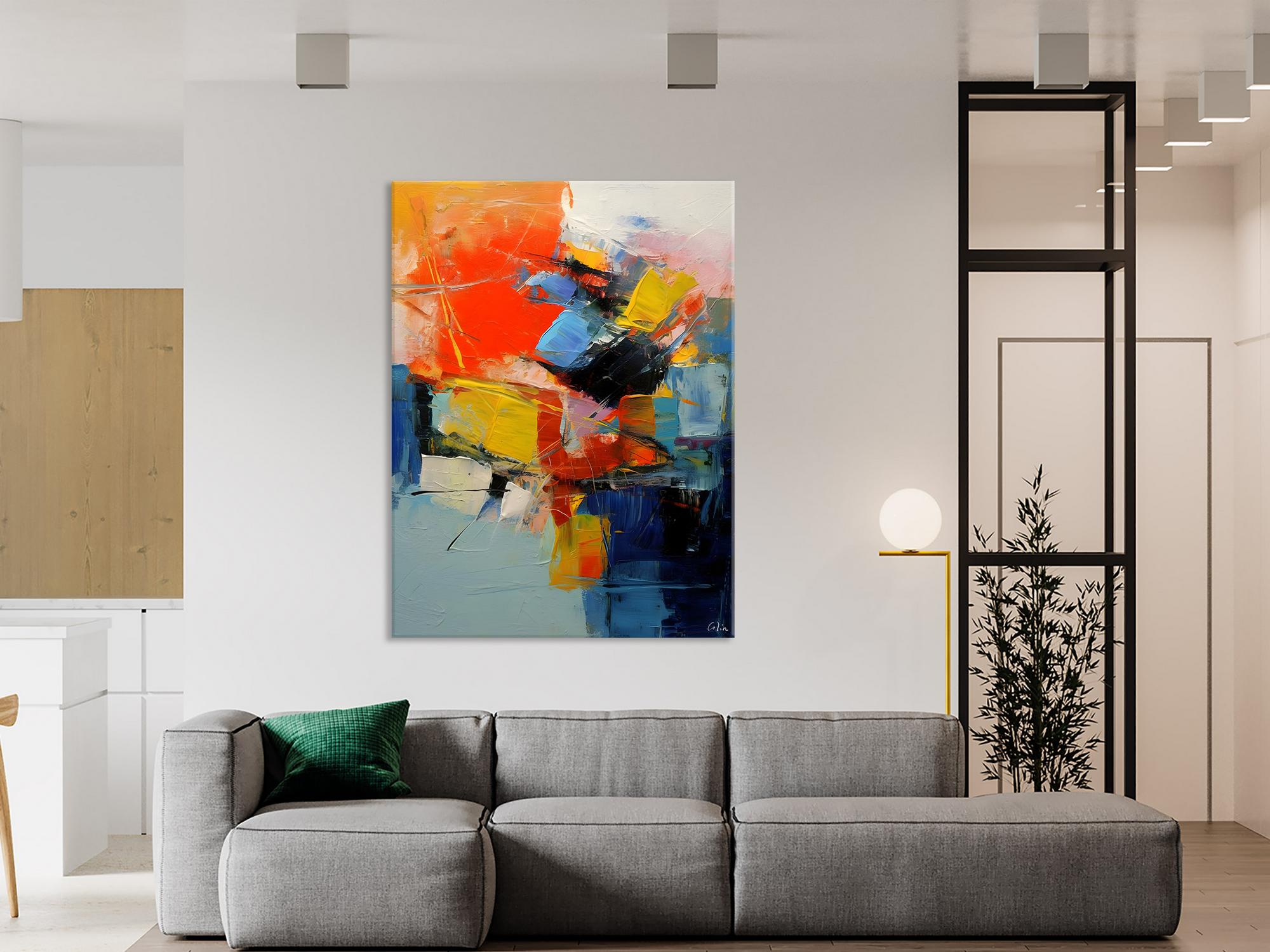 Large Canvas Wall Art for Living Room - Original Contemporary Acrylic Painting - Modern Abstract Artwork for Home Decor - Perfect for Bedroom, Office & Dining Room