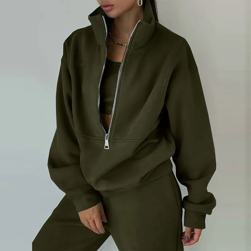 Stylish & Comfortable Women's 2-Piece Hooded Tracksuit Set - Casual Streetwear Outfit with Loose Hoodie & Straight Leg Pants | Perfect for Gym, Running, Travel & Everyday Wear