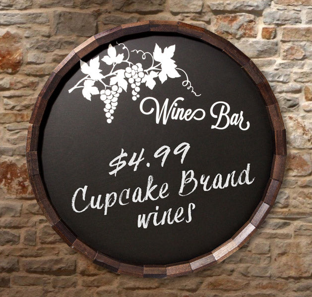 Vintage Wooden Chalkboard Barrel Top Tavern Signs - Customizable Bar Menu Board for Pubs, Restaurants & Home Bars - Perfect for Beer Specials, Daily Menus & Event Signage (Multiple Styles Available)