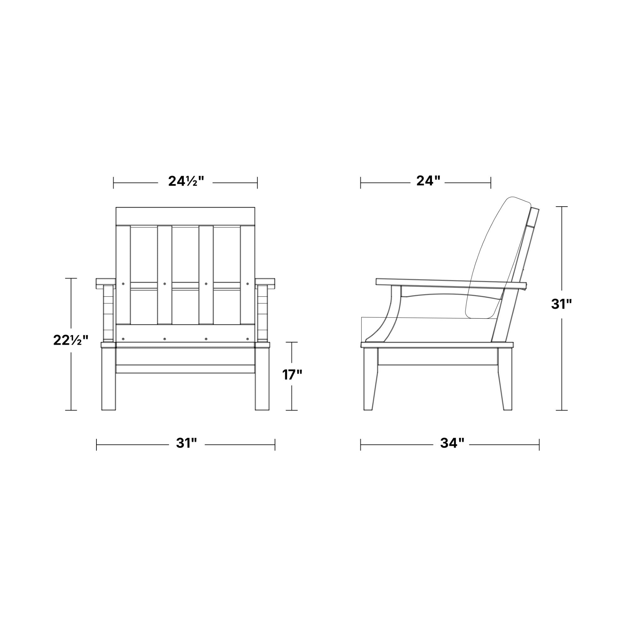 Heritage Deep Seating Patio Chair with Weather-Resistant Cushions - Outdoor Lounge Furniture for Garden, Poolside & Backyard Relaxation