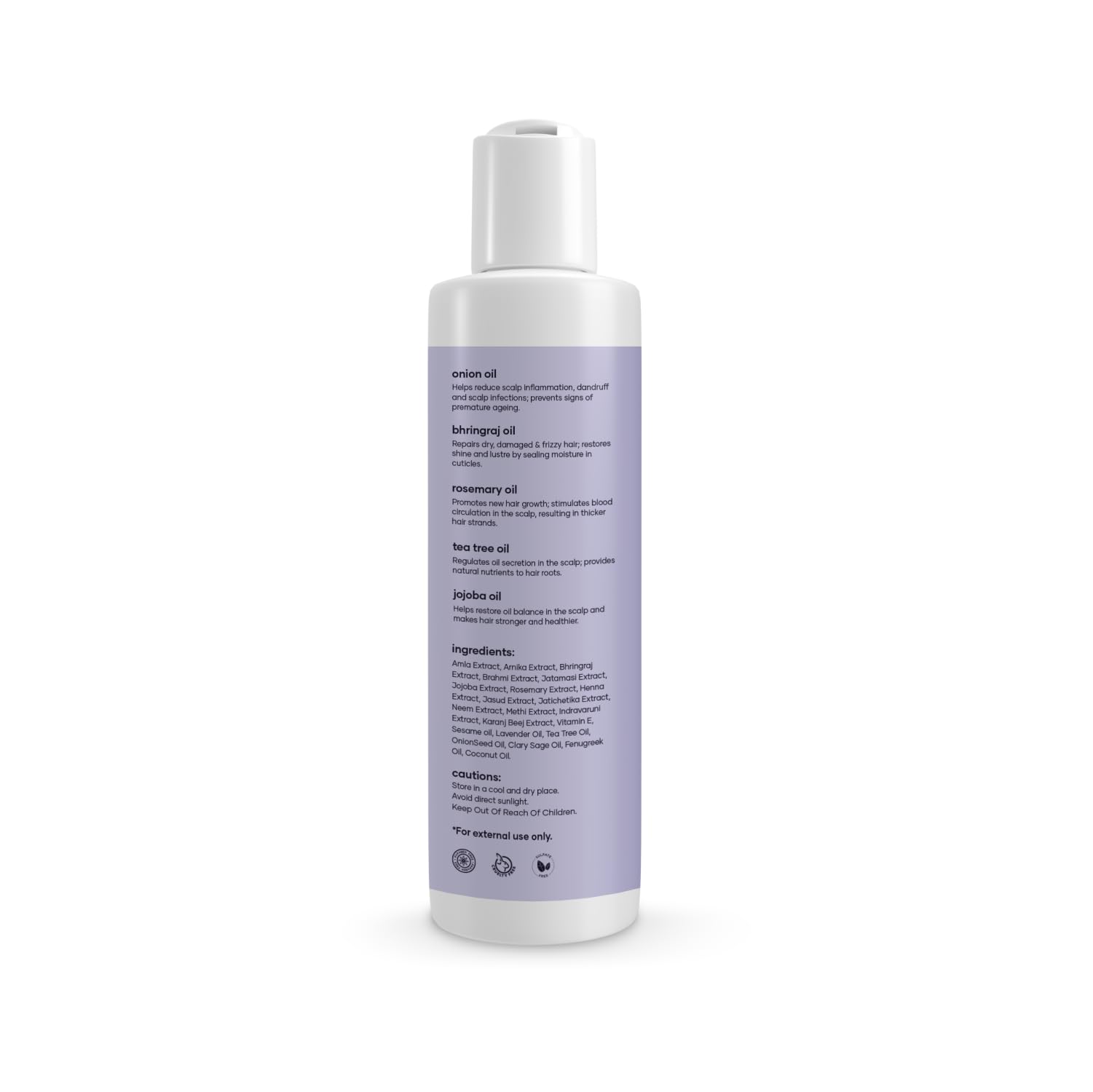 GHC Hair Growth Oil with Onion & Bhringraj - Natural Treatment for Hair Fall, Thicker & Stronger Hair - Paraben Free, SLS & Sulphate Free - 200ml (Pack of 1) - Perfect for Daily Scalp Massage & Damaged Hair Repair