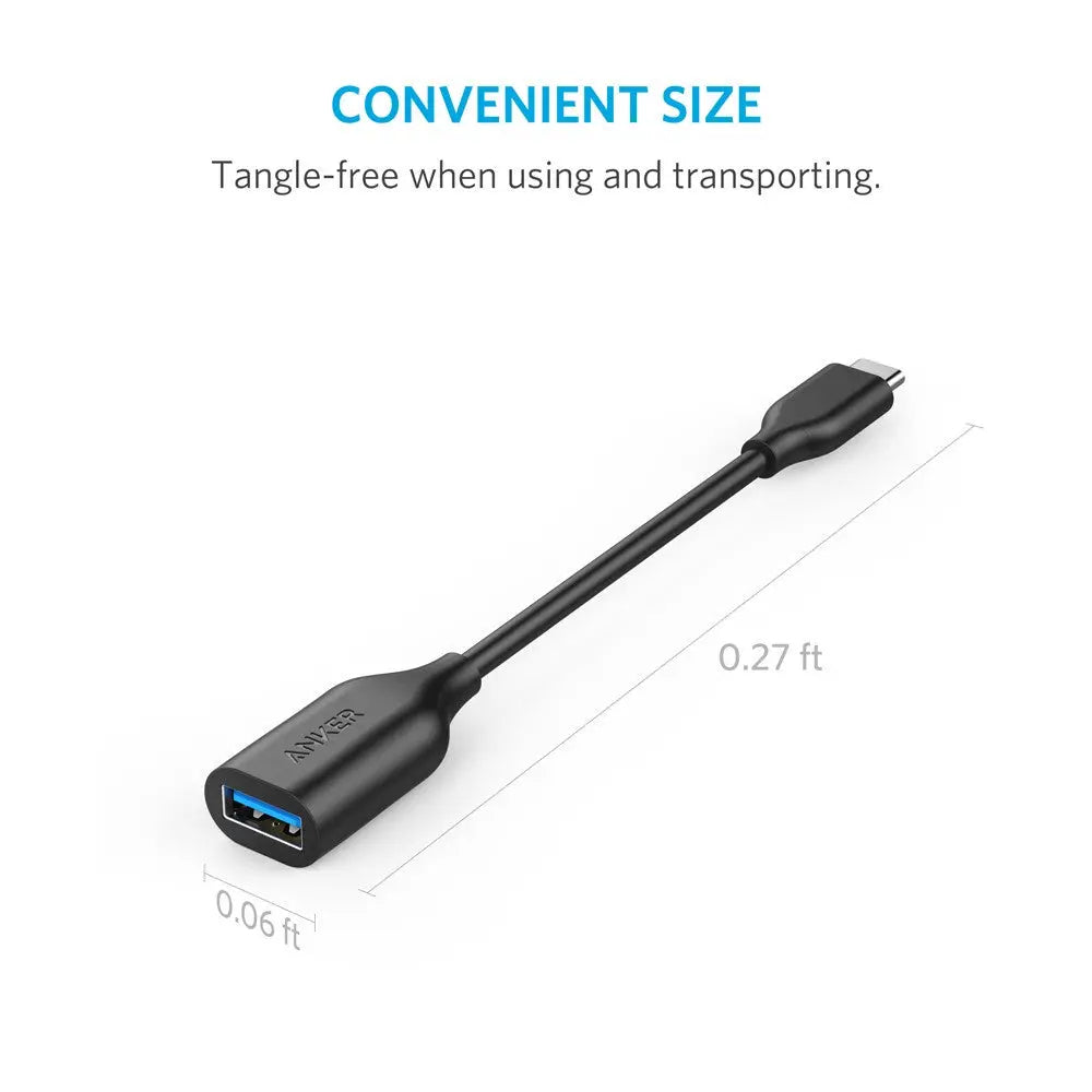 USB C to USB 3.1 Adapter (0.27ft/8cm) - High-Speed Data Transfer & Charging Cable - Compatible with MacBook, iPad Pro, Samsung Galaxy - Perfect for Office, Travel & Home Use