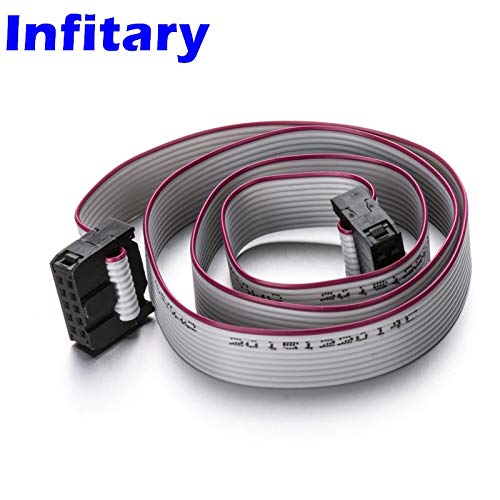 10PCS 10 Pin 60CM Flexible Flat Ribbon Cable Gray AWM 2561 for LCD Screen | 3D Printer & Reprap Mendel Replacement Part | Durable Soft Wire for Electronics Repair & DIY Projects