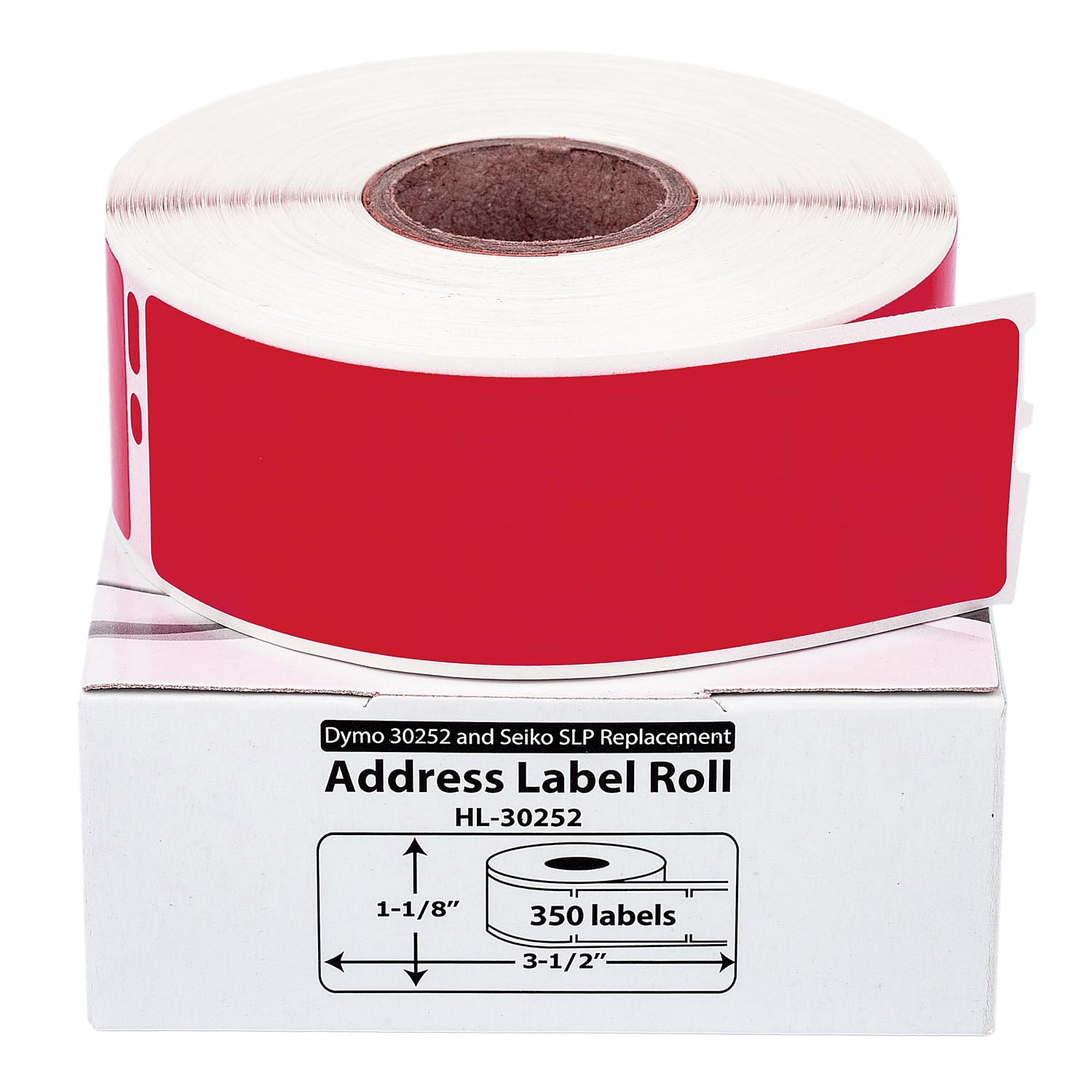 HOUSELABELS Compatible DYMO 30252 RED Address Labels (1-1/8