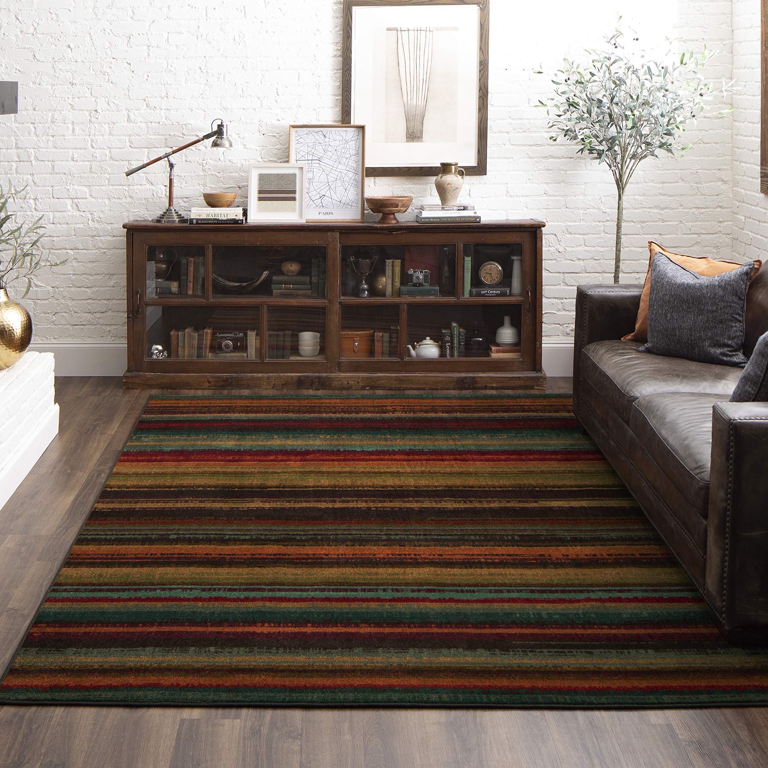 Mohawk Home Boho Stripe 6' x 9' Area Rug - Multicolor Bohemian Design - Soft & Durable for Living Room, Dining Room, Office - Perfect for Home Decor, Bedroom, Dorm & Apartment