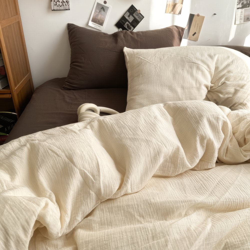 Earthy Tones Aesthetic Bedding Set - Soft Organic Cotton Duvet Cover & Pillowcases for Cozy Bedroom Decor | Perfect for Boho, Minimalist & Nature-Inspired Home Styling