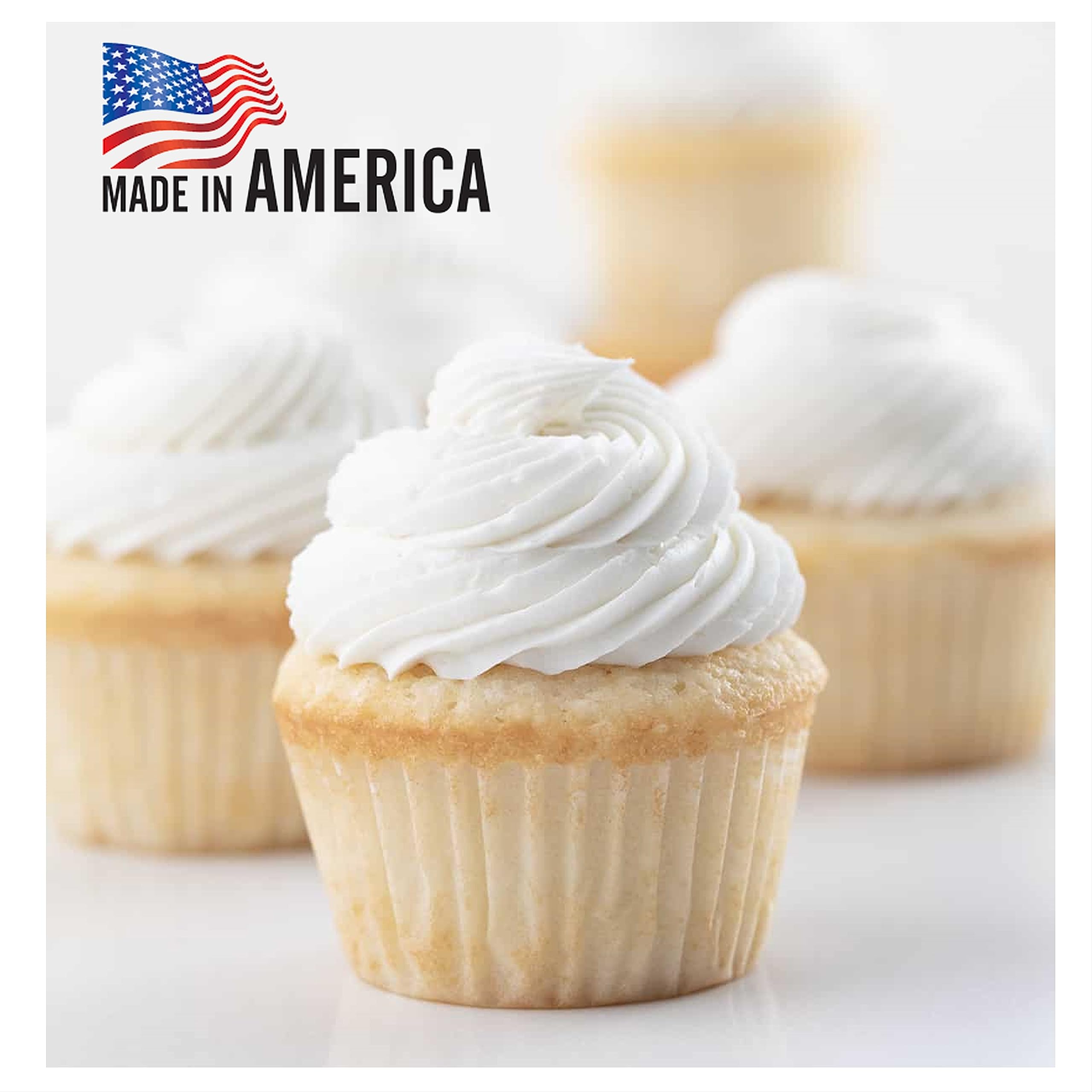 Mr Miracle Standard Size Baking Cups - 500 Pack Premium White Grease-Proof Cupcake Liners, Oven & Microwave Safe Paper Baking Cups for Muffins, Cakes, Desserts - Perfect for Home Baking, Parties & Holiday Treats
