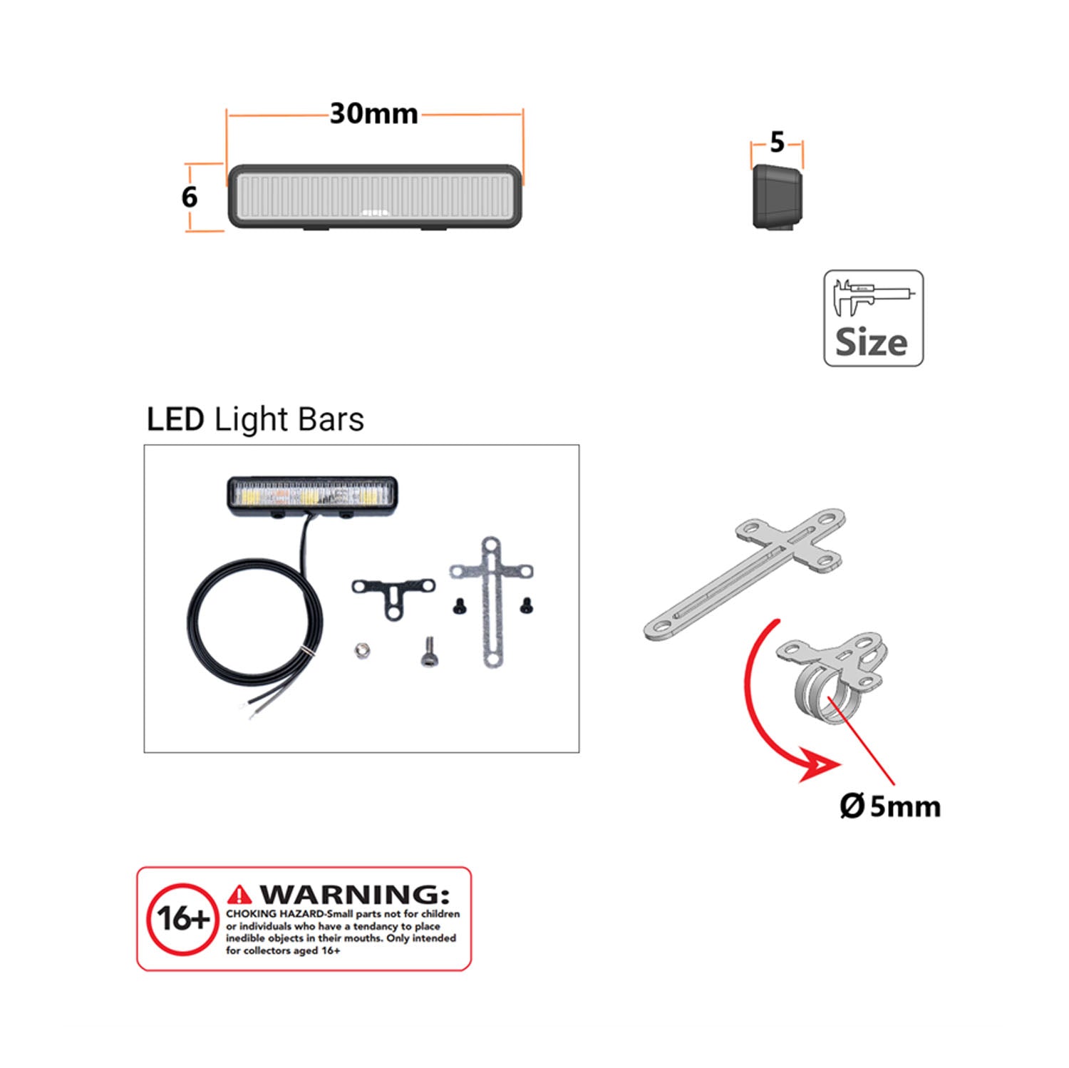 2.2V 3V LED Plastic Roof Spotlight for DIY TAMIYA 1/14 RC Tractor Truck Crawler Off-Road Car Engineering Vehicle Hydraulic Dumper - Perfect for Night Crawling, Off-Road Adventures & RC Model Lighting
