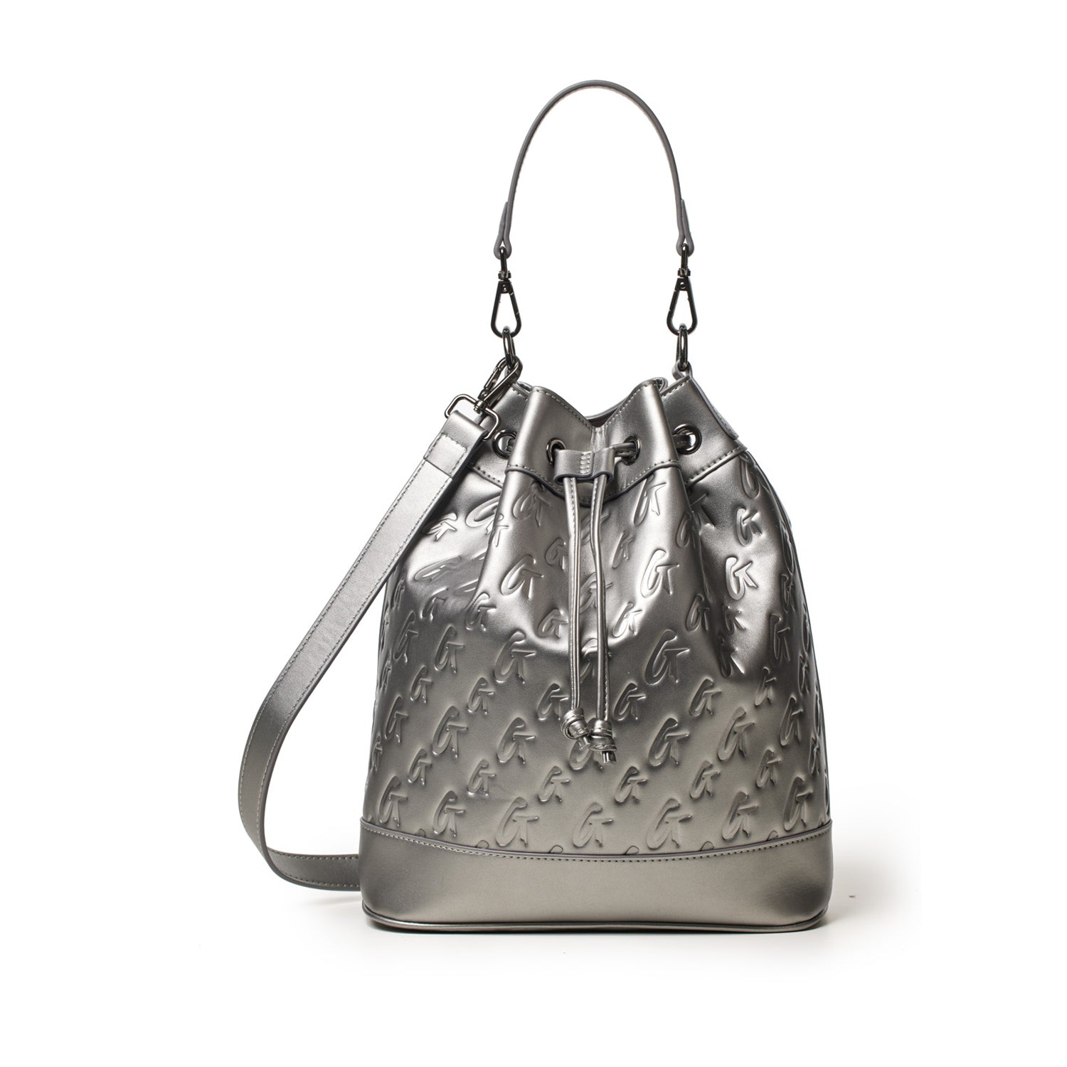 Large Monogram Bucket Bag in Platinum - Stylish & Spacious Tote for Women, Perfect for Work, Travel, and Everyday Use