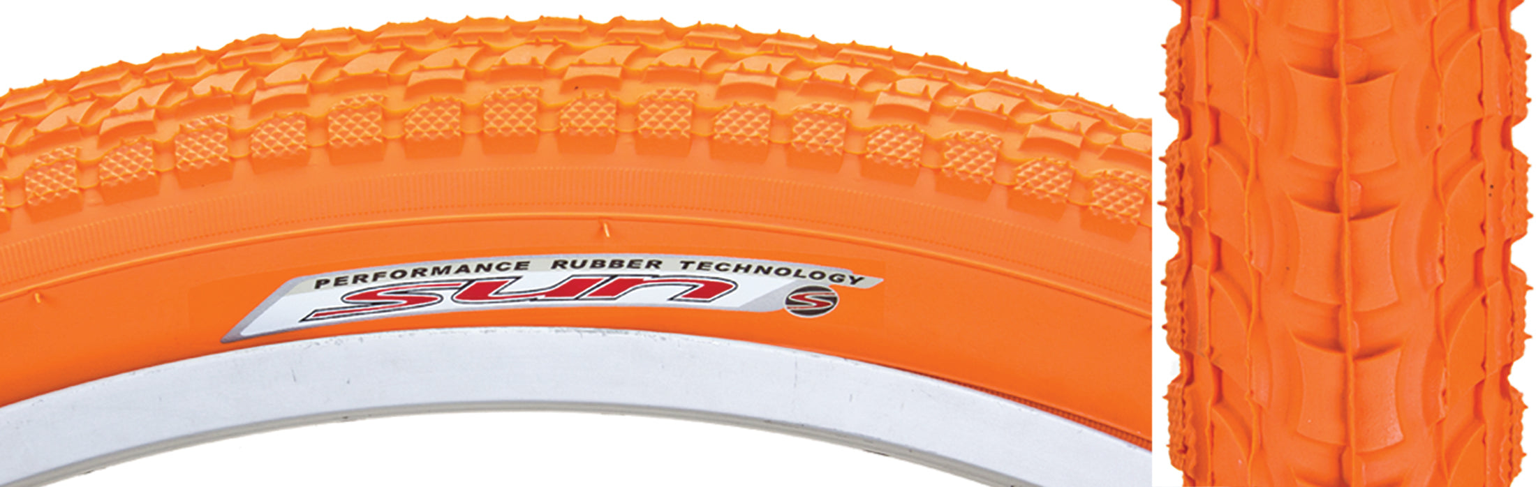 Sunlite Cruiser 927 26x2.125 Inch Orange Cruiser Bike Tire with Sun Logo - Comfort Wire Bead for Beach Cruisers, Commuter Bikes & Urban Cycling