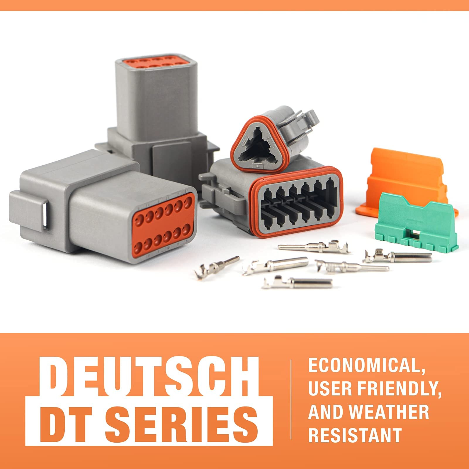 Premium Deutsch DT Connector Kit & Stamped Pin Crimping Tool Set - Professional Automotive Electrical Wiring Solution for Trucks, Trailers & Heavy Equipment Repair