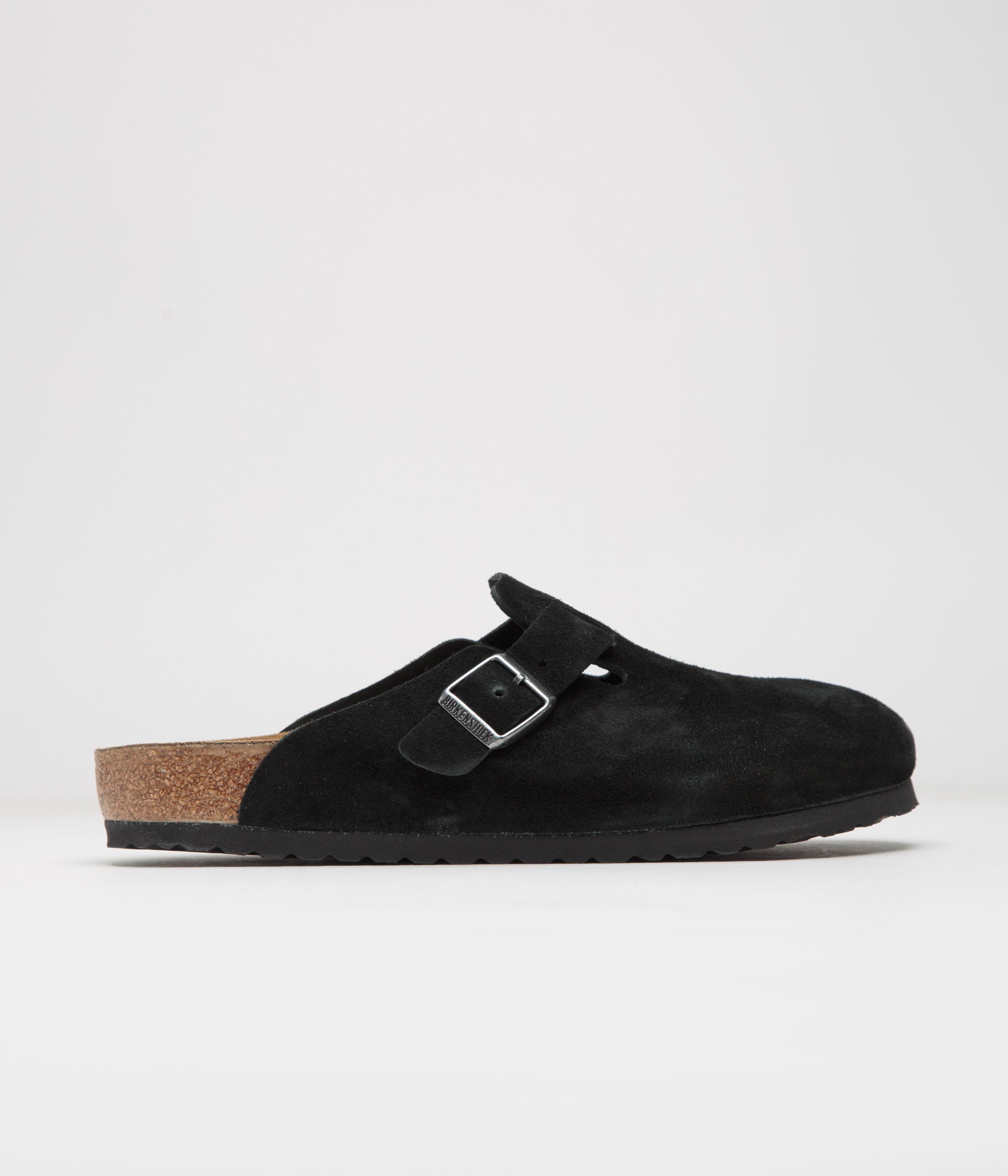 Birkenstock Boston Soft Footbed Suede Sandals for Men & Women - Comfortable Black Leather Clogs - Perfect for Home, Office & Casual Wear
