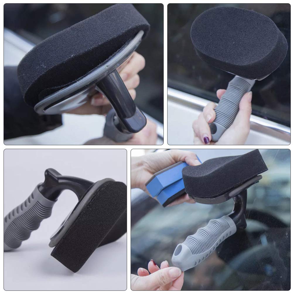 FAVOMOTO 3-Piece Car Wax Applicator Sponge Set - Black Wheel, Engine & Motorcleaning Pads for Auto Detailing, Polishing & Wax Application - Perfect for DIY Car Care & Professional Detailing