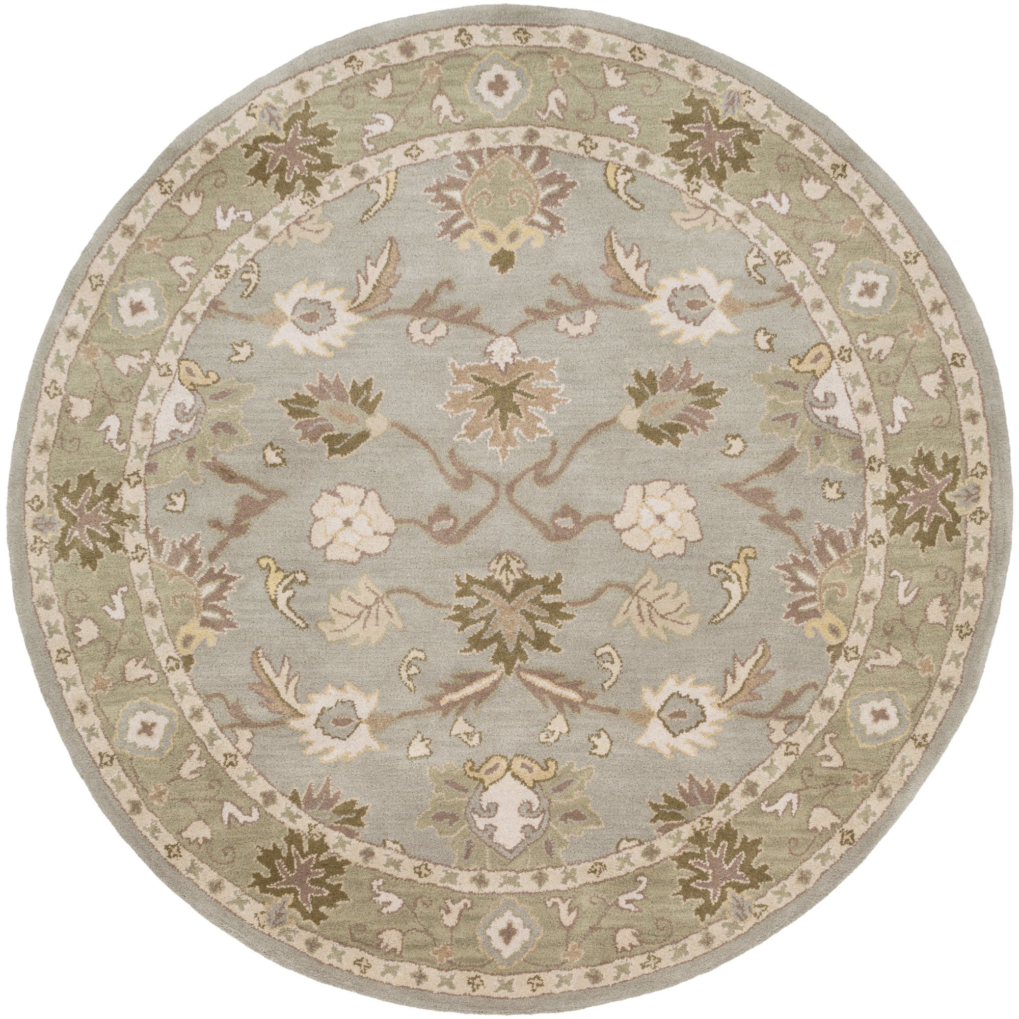 Surya Caesar Hand Tufted Wool Round Classic Accent Rug - 4 Feet Olive Green - Perfect for Living Room, Bedroom, or Office Decor