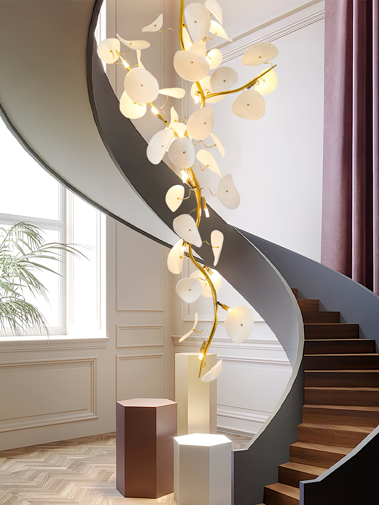 Elegant Nebula Petal Chandelier - Modern Crystal Ceiling Light Fixture for Dining Room, Bedroom & Living Room Decor
