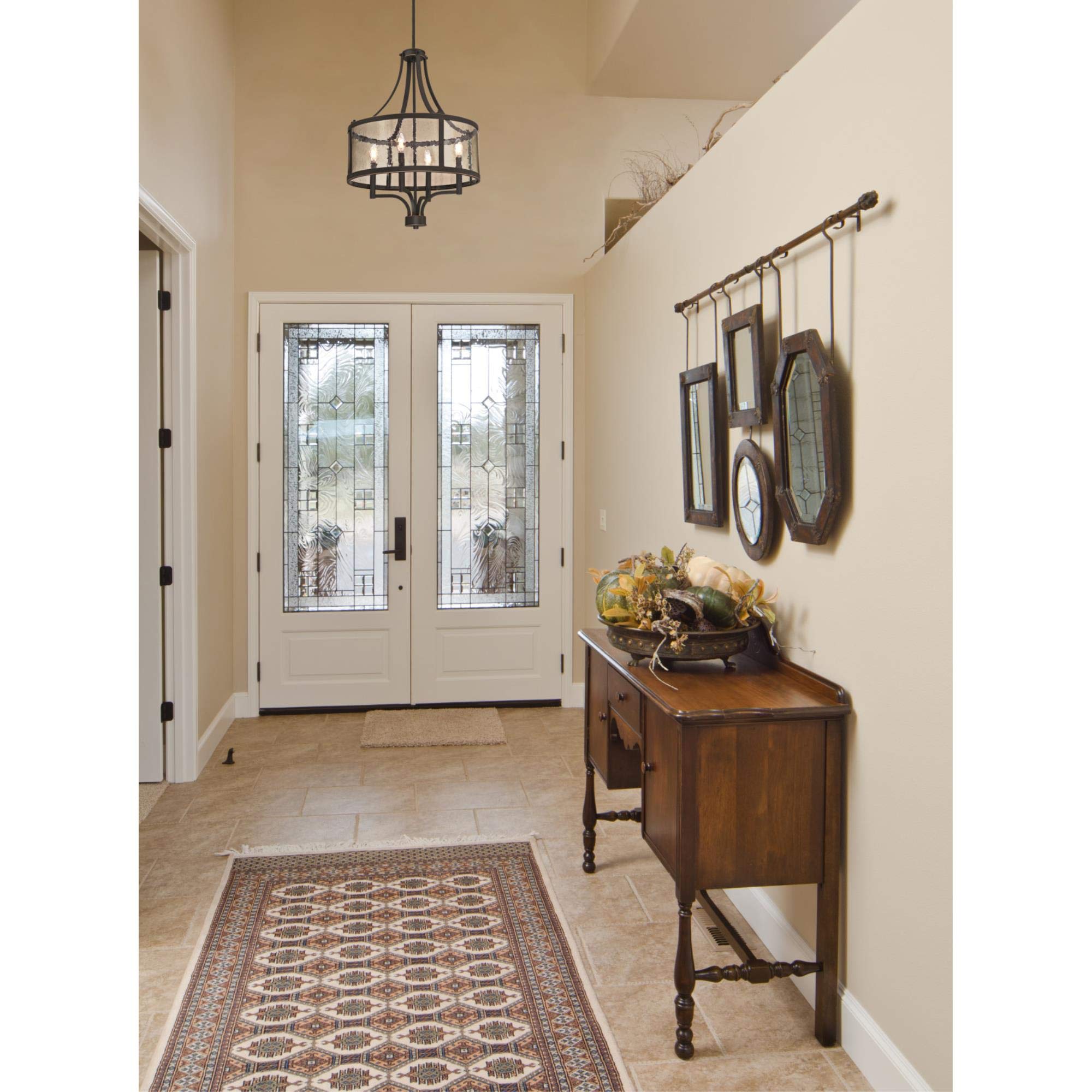 Westinghouse 6368400 Belle View 4-Light Chandelier - Oil Rubbed Bronze Finish with Clear Seeded Glass - Elegant Indoor Ceiling Light Fixture for Dining Room, Bedroom or Living Room Decor