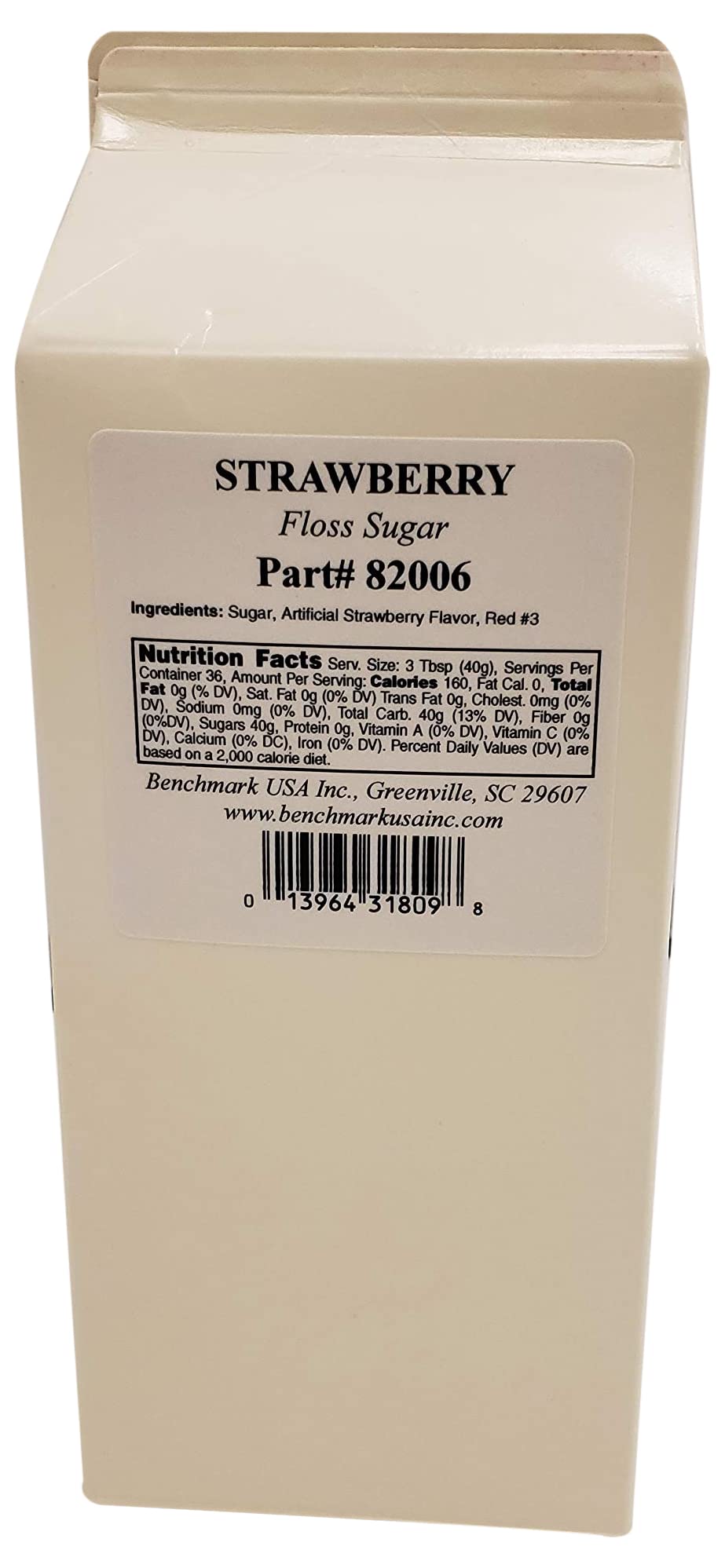 Benchmark USA Cotton Candy Floss - 3.25 lb Pink Strawberry Flavor - Perfect for Carnivals, Birthday Parties & Sweet Treats