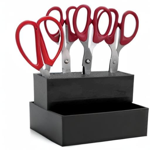 YUYTE Salon Scissors Storage Holder - Large Hairdressing Organizer Box for Hair Clips, Combs & Scissors - Black Desktop Organizer for Barber Shops & Home Styling Stations