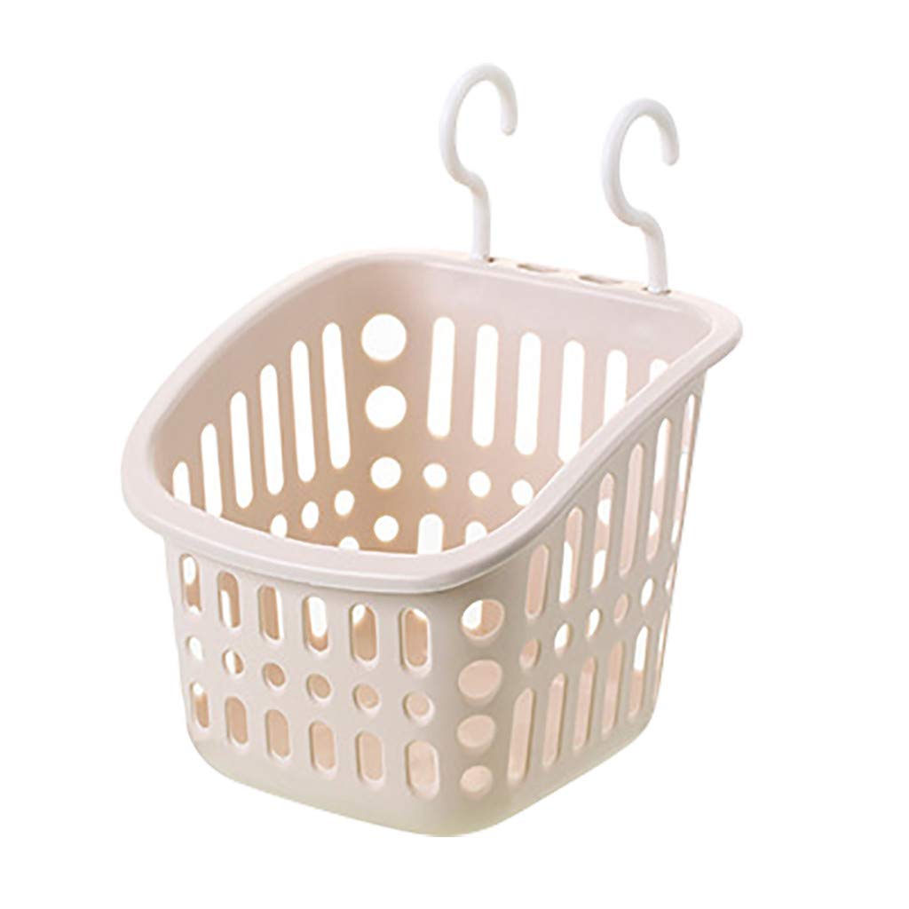 Plastic Shower Caddy with Hooks - Hanging Bathroom Storage Organizer for Shampoo, Soap & Accessories - Oversized Kitchen Basket for Bathroom, Kitchen & Home Organization (One Size)