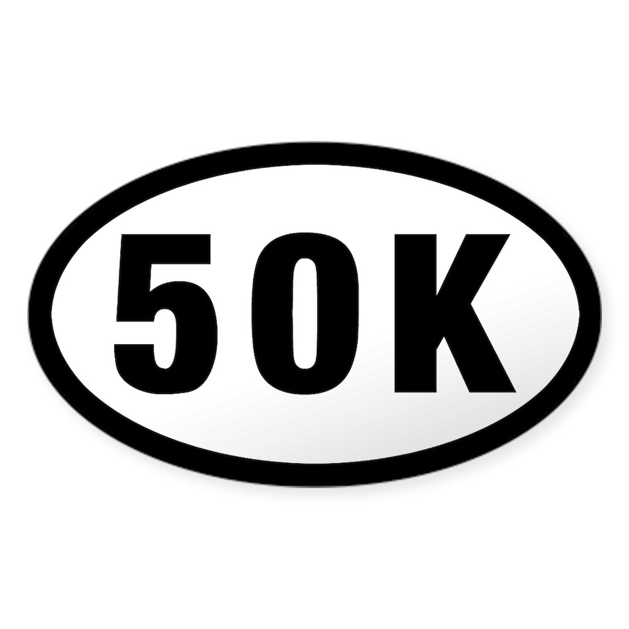 50K Ultrarunning Oval Car Bumper Sticker - Durable Vinyl Decal for Cars, Laptops & Water Bottles - Perfect for Runners, Athletes & Endurance Sports Fans