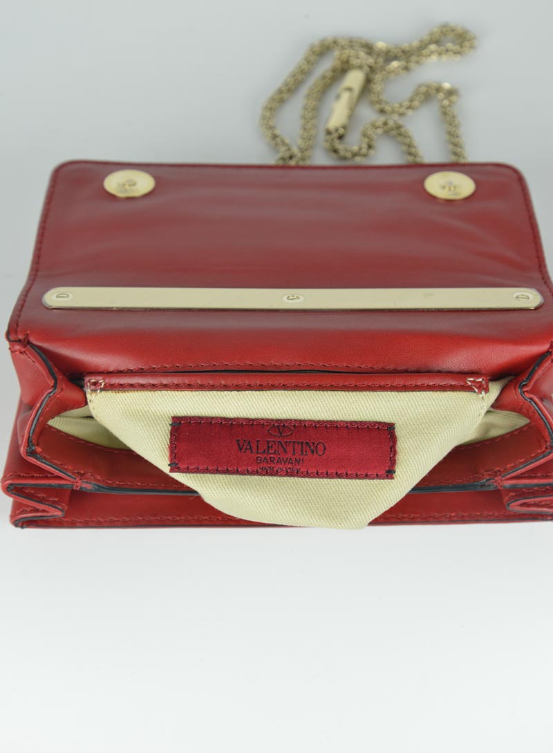 Valentino Va Va Voom Red Leather Studded Handbag - Luxury Designer Crossbody Purse for Women | Perfect for Date Night, Parties & Special Occasions