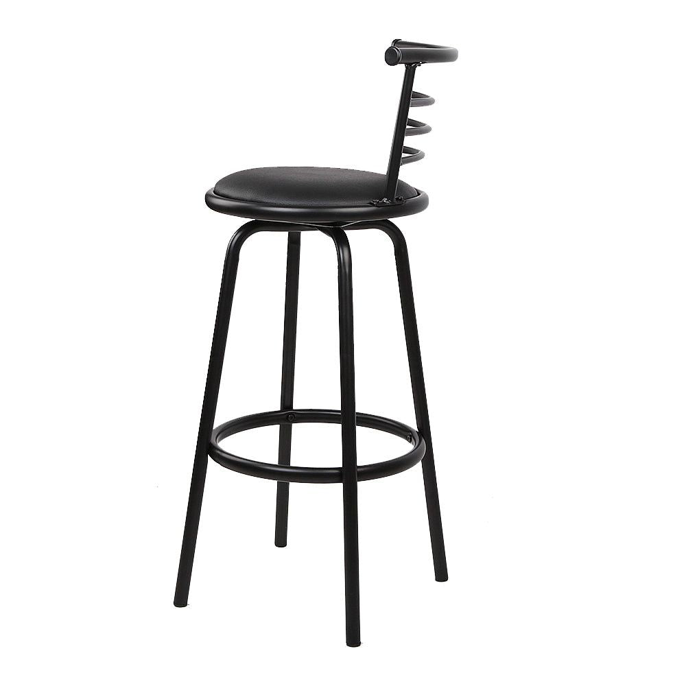 4 Bar Stools with Swivel Seat - Leather Padded Counter Height Stools with Metal Base for Kitchen Island, Breakfast Bar & Home Decor