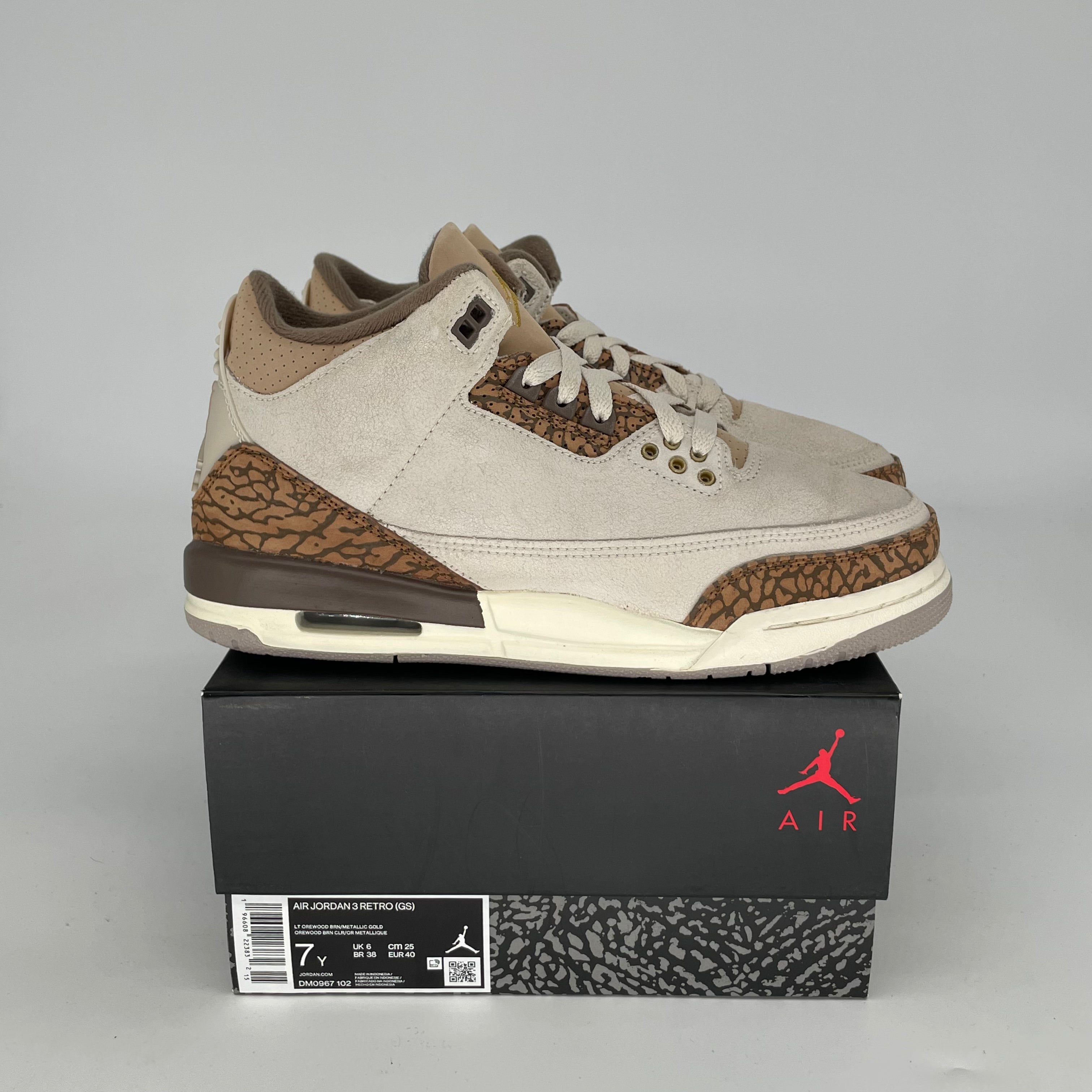 Original Air Jordan 3 Palomino Retro Sneakers - Size 7/8.5W (DM0967-102) - Men's/Women's Basketball Shoes for Casual Wear & Street Style