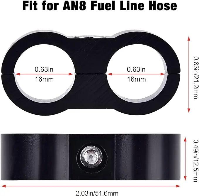 EVIL ENERGY Aluminum Fuel Line Hose Separator Clamp - 4PCS Black Mounting Clamps for High-Performance Cars & Racing Vehicles | Perfect for Engine Bay Organization & Fuel System Upgrades