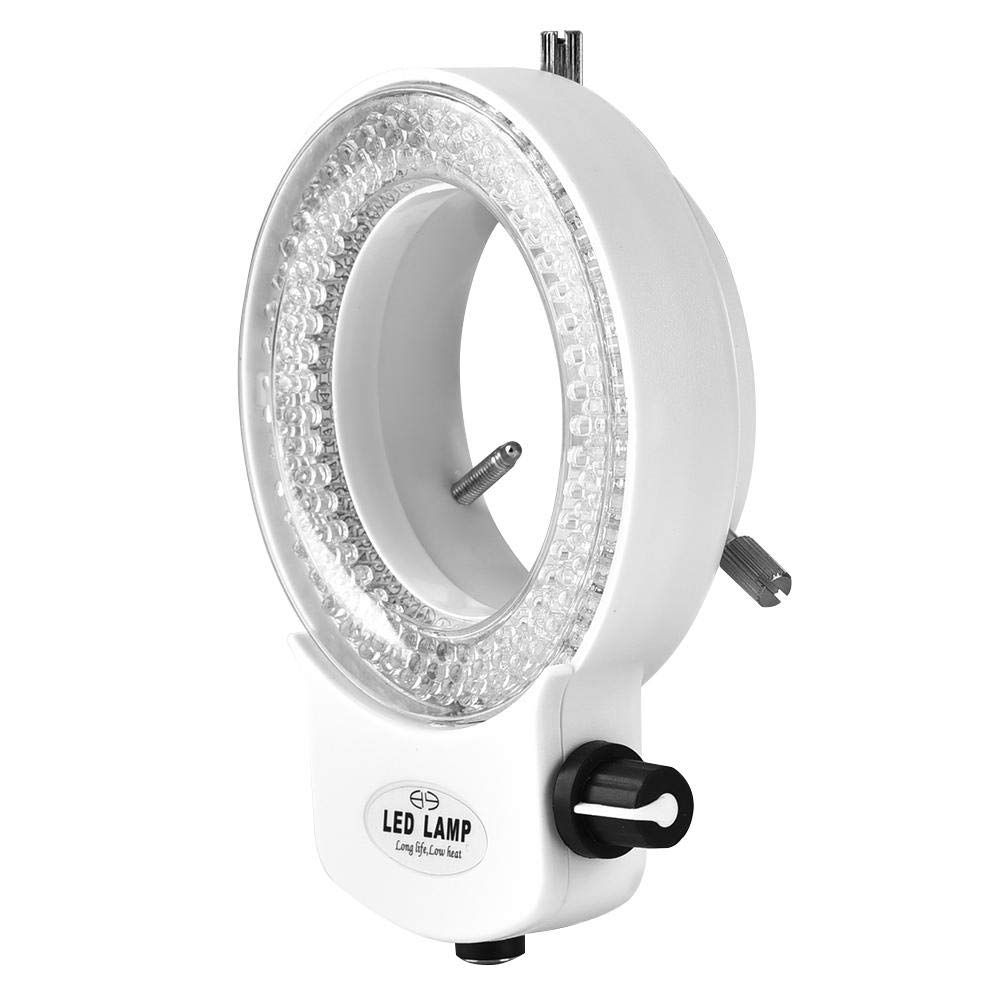 Fydun Microscope LED Ring Light - 144 Adjustable LED Beads, Dimmable Illumination for Stereo Microscopes & Camera Photography (White/Black) - Perfect for Lab Research, Jewelry Inspection & PCB Repair