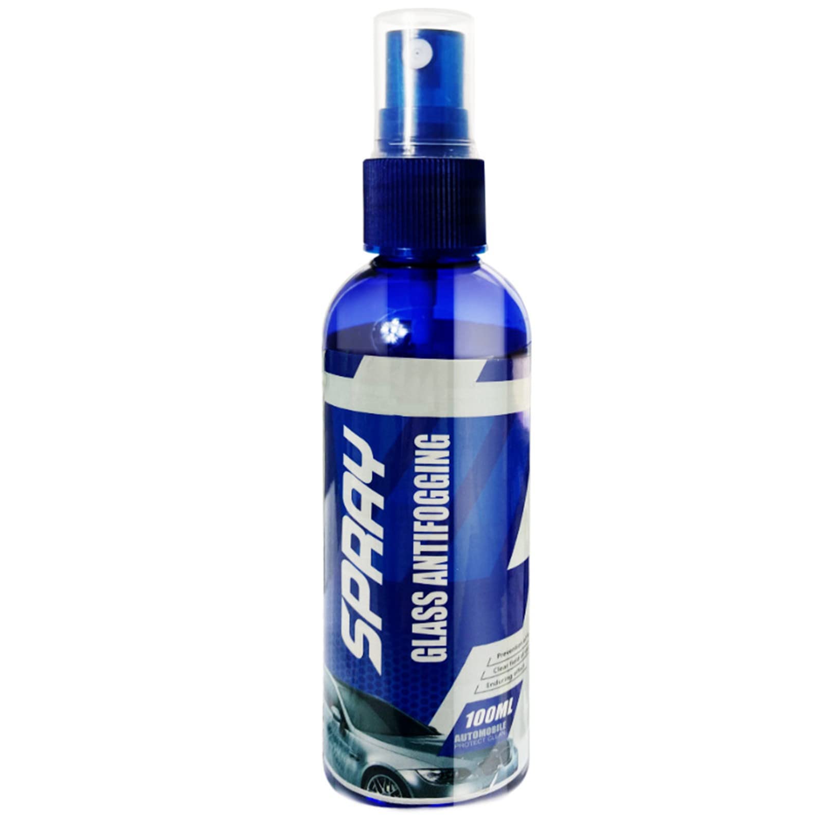100ML Anti-Fog Glass Cleaner Spray for Car Mirrors & Windows - Interior Automotive Cleaning Supplies - Prevents Fogging for Clear Visibility While Driving (One Size, Black)