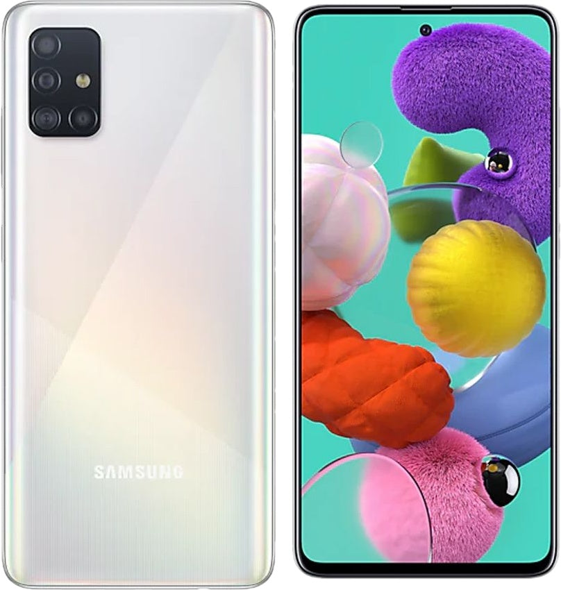 Samsung Galaxy A51 64GB Unlocked Smartphone - White (Verizon Compatible) for Work, Travel & Everyday Use
