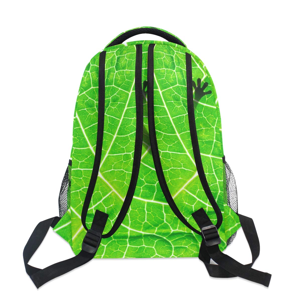 Stylish Frog Leaf Print Backpack for Adults - Durable School, College & Travel Bookbag with Zipper - Perfect for Hiking, Day Trips & Casual Use - Unisex Design for Women & Men