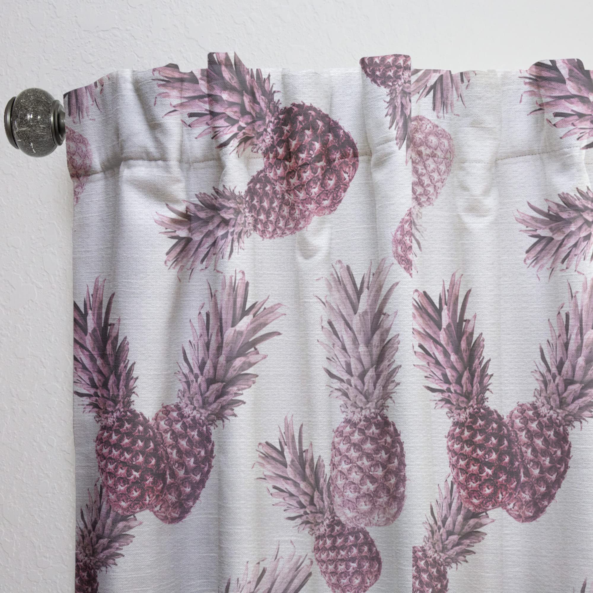 DesignQ Thermal Insulated Curtains - 'Pineapple Summer Bliss III' Single Panel (52x95 inches) for Bedroom & Living Room - Blackout Drapes for Energy Efficiency & Privacy