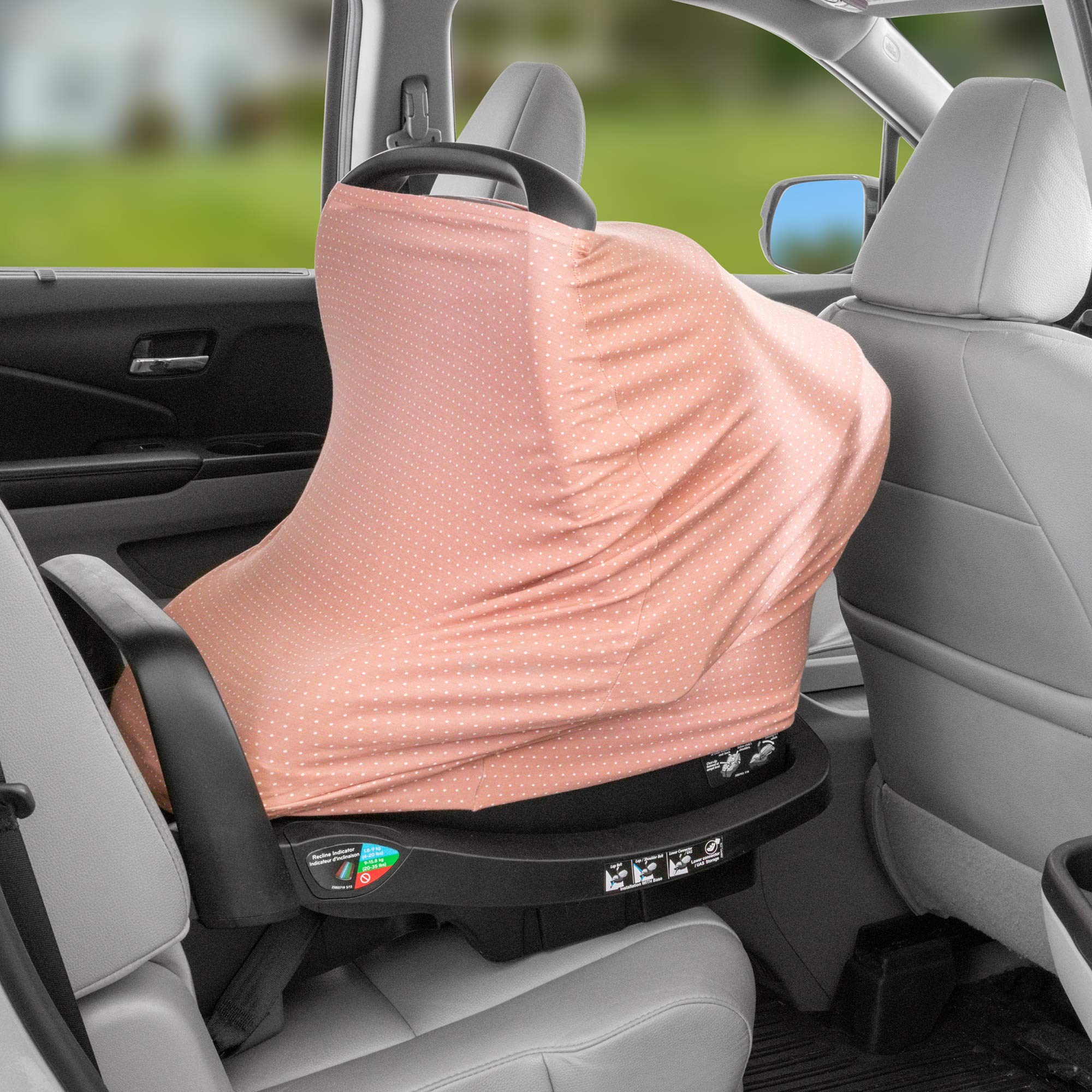 WeeSprout Baby Car Seat Cover - Universal Fit for All Infant Car Seats, Easy On/Off Canopy with Ultra-Soft Breathable Fabric - 9-in-1 Multi-Use Travel Accessory for Strollers, Shopping Carts & Baby Carriers