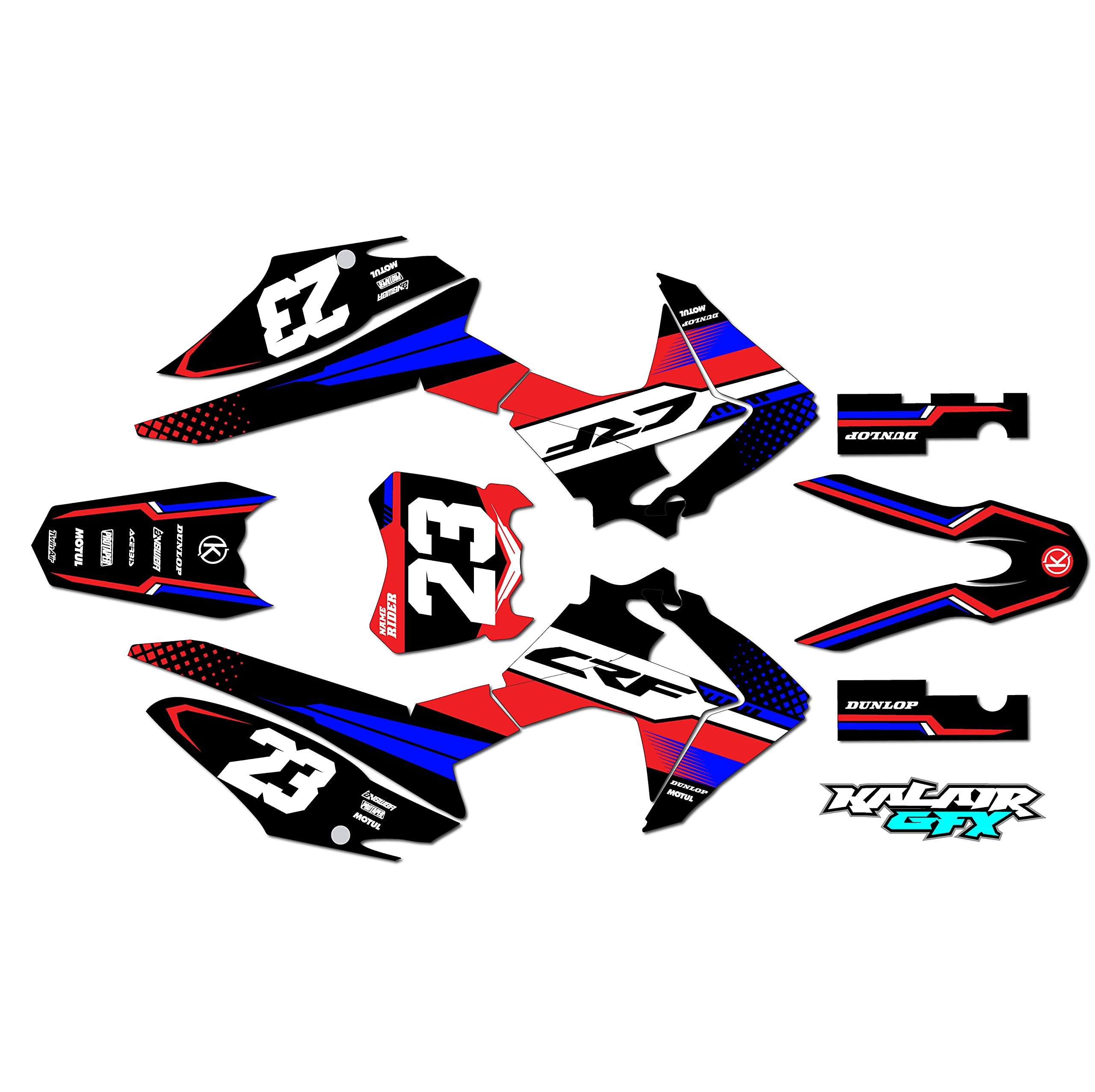 Viper Series Red 16 Mil Dirt Bike Graphics Kit for Honda CRF125F (2013-2018) - High Quality Dirt Pit Bike Stickers, Motocross Racing Decals - Perfect for Off-Road Motorcycle Customization & Racing Accessories
