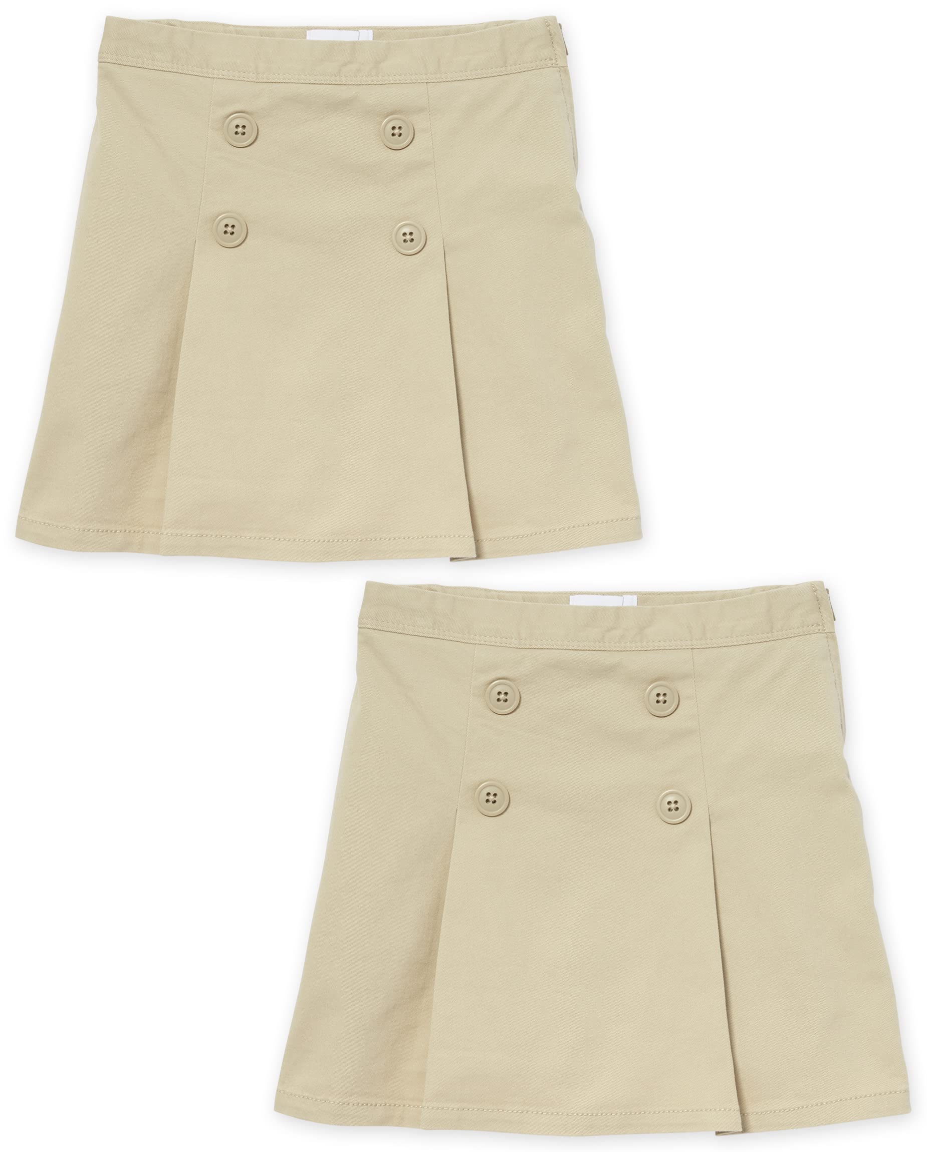The Children's Place Girls' Button Skirt 2 Pack - Cute & Comfortable Toddler Skirts for School, Play & Special Occasions
