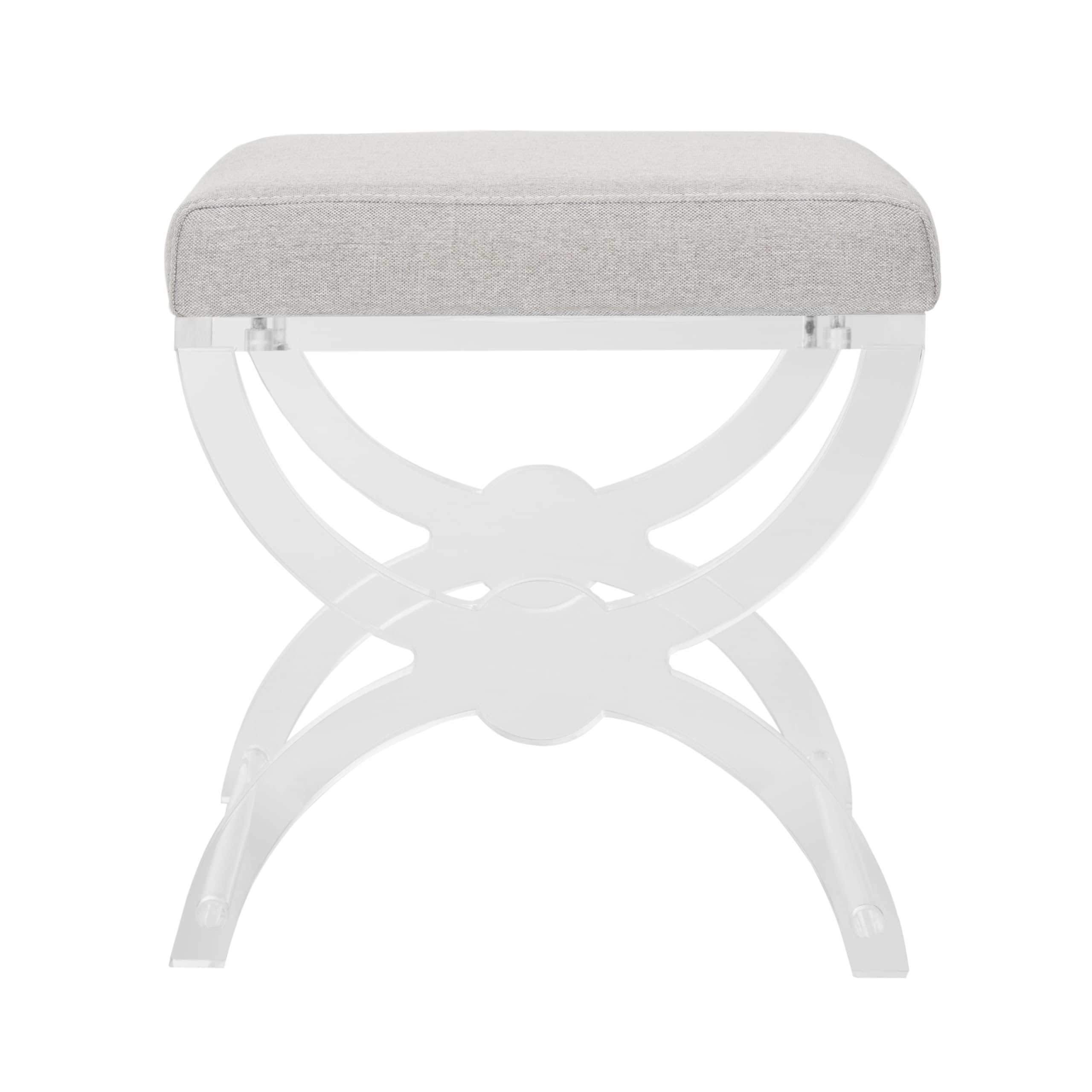 Safavieh Home Collection Delfina Clear Acrylic Ottoman - Modern Coffee Table Stool with Storage - Perfect for Living Room, Bedroom & Office Decor