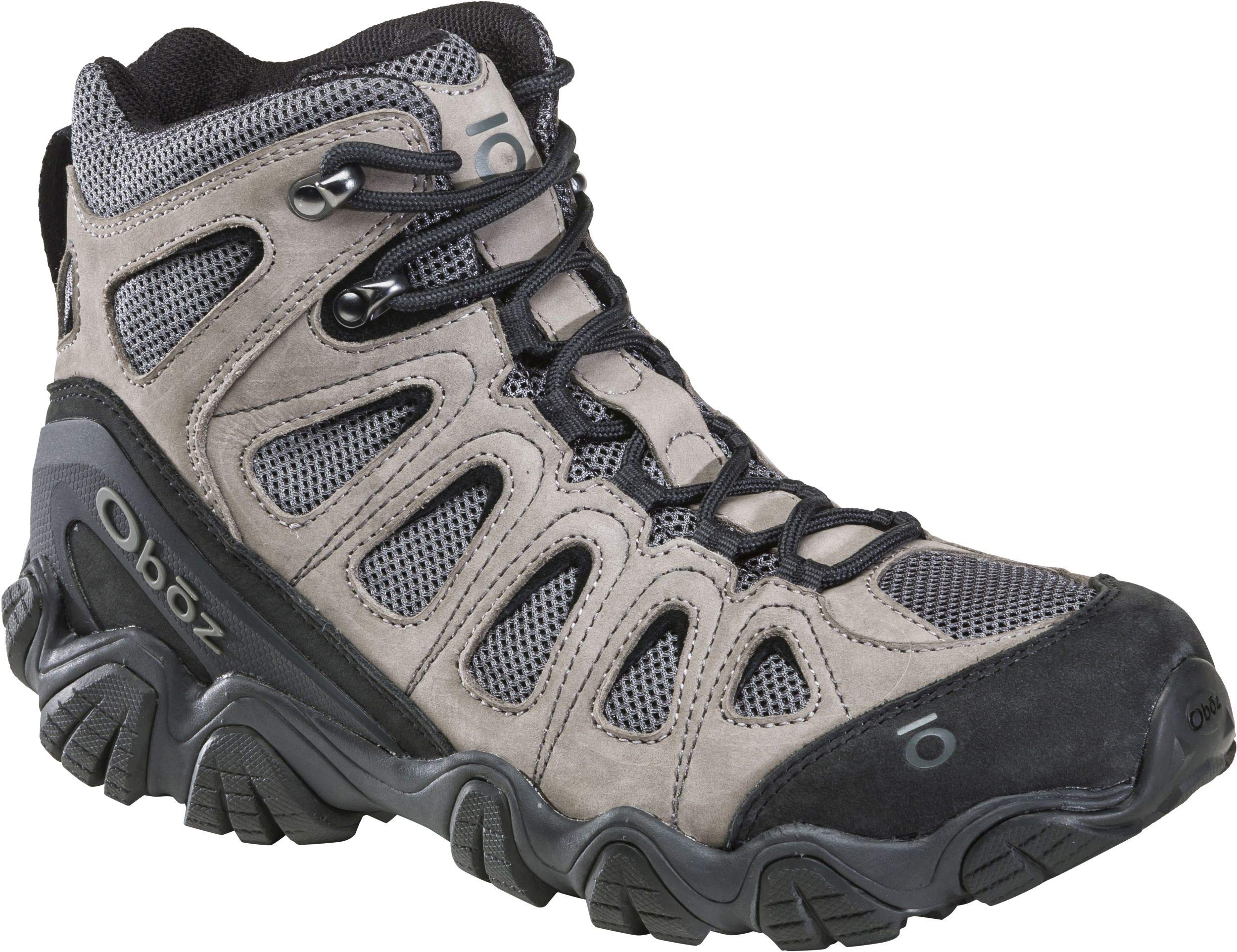 Oboz Men's Sawtooth II Mid Waterproof Hiking Boots - Lightweight & Durable Outdoor Shoes for Trail Walking, Camping & Backpacking - Ash Color Size 12