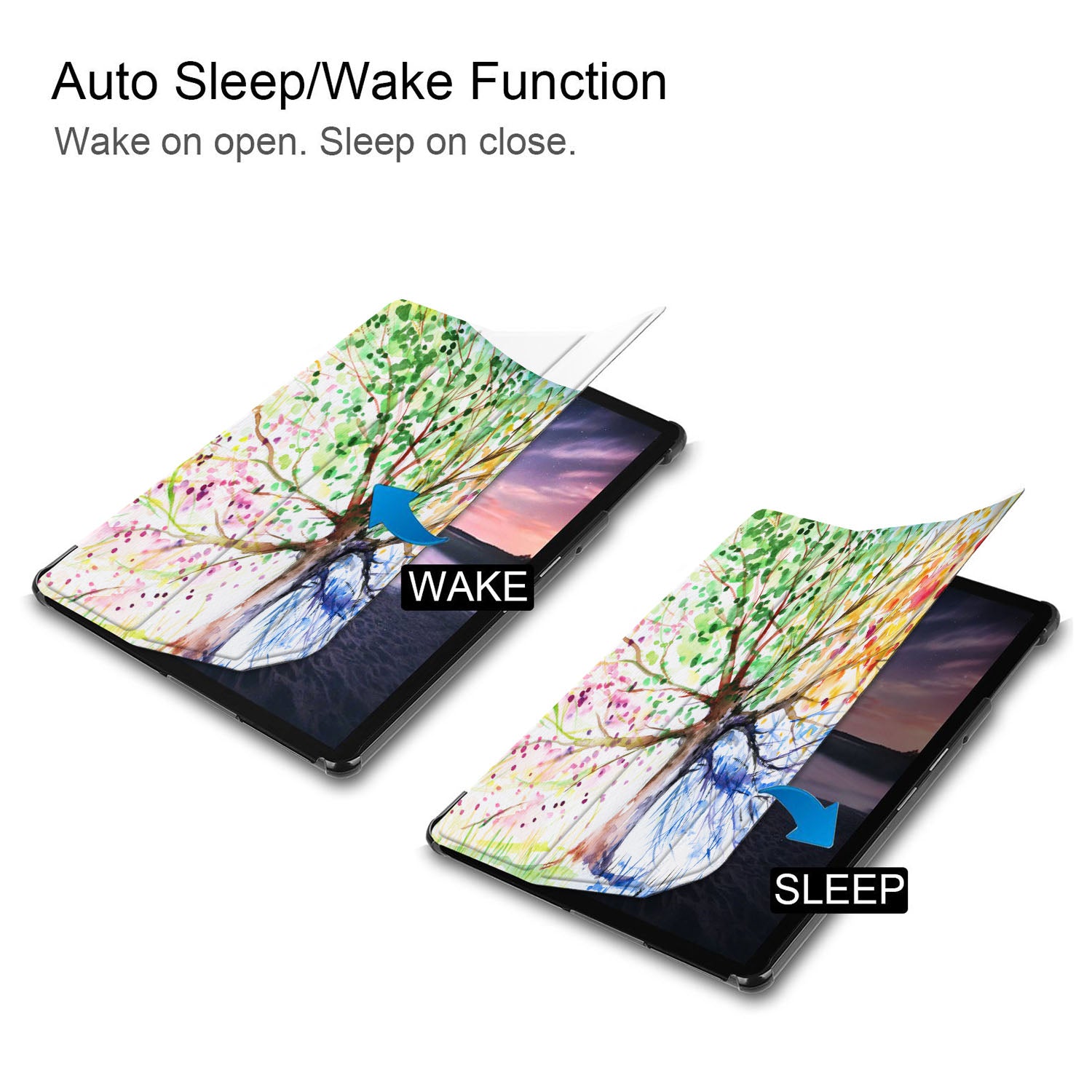 Samsung Tablet Case with Watercolor Flower Design - Slim Protective Cover for Galaxy Tab A/S6/S7/S8 - Perfect for Work, School & Travel
