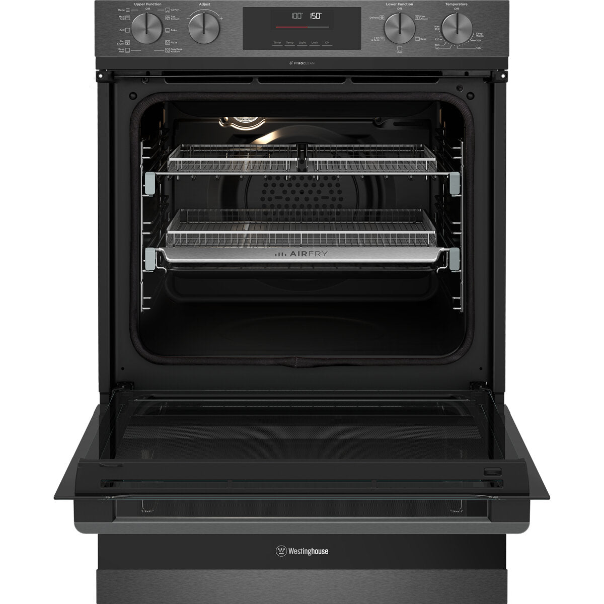 Westinghouse WVEP6727DD 60cm Pyrolytic Double Oven with SteamBake Function - Dark Stainless Steel | Perfect for Baking, Roasting & Self-Cleaning | Ideal for Large Families & Entertaining