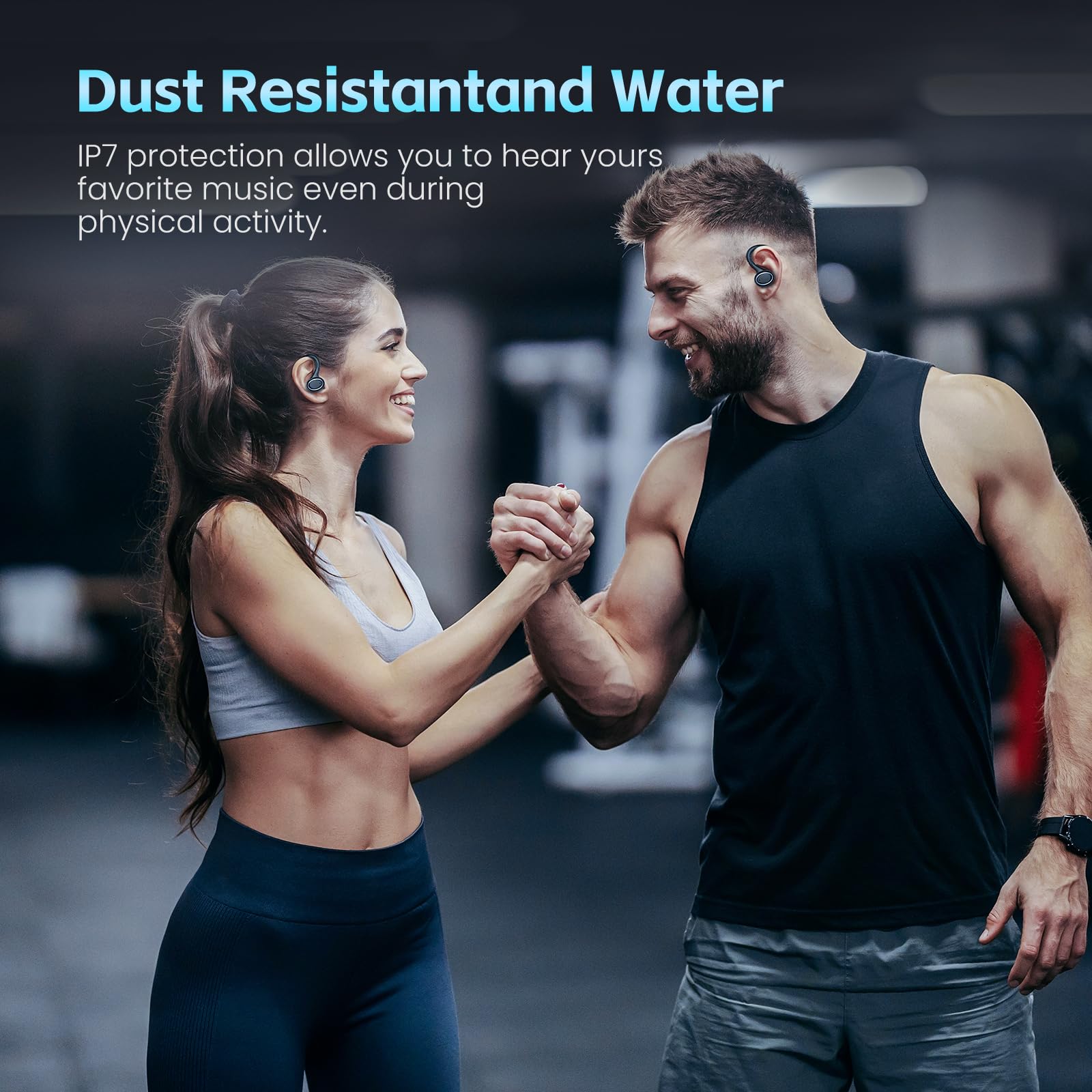 2024 Wireless Bluetooth Earbuds with Noise Cancelling Mic, IP7 Waterproof Sports Headphones for Running, Workout & Gym - Stereo Sound Ear Buds for Commuting, Travel & Outdoor Activities