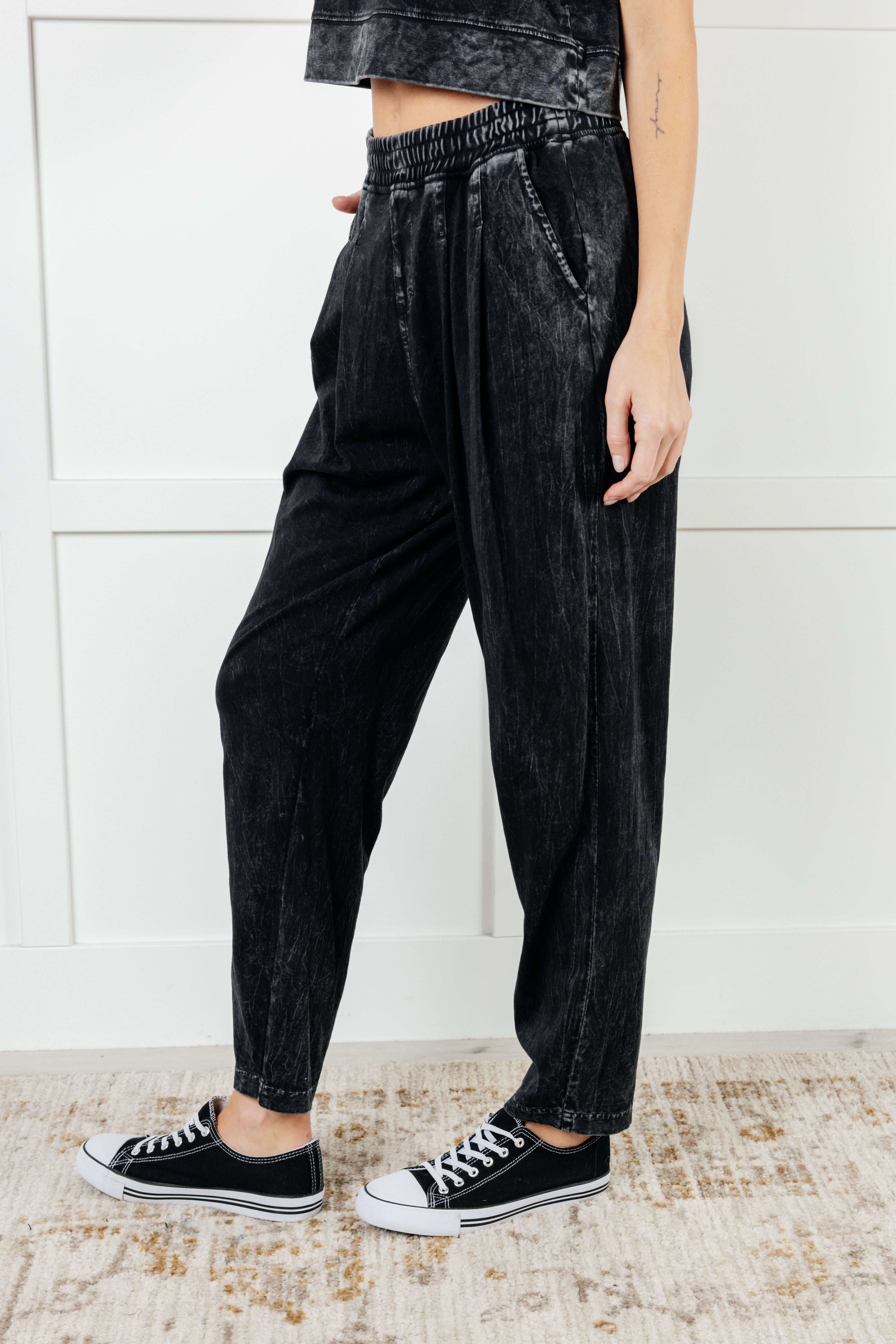 Limber Up Straight Leg Sweats in Black - Comfortable High Waist Jogger Pants for Women, Perfect for Yoga, Running, and Lounge Wear