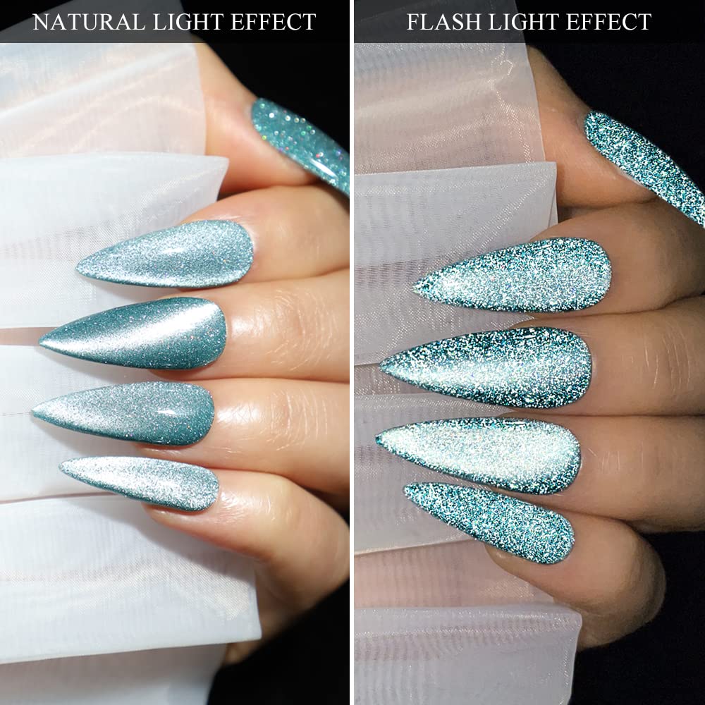 Reflective Glitter Cat Eye Gel Nail Polish Set - Sparkling Diamond Magnetic UV Gel Polish with Shiny Finish, Soak Off Nail Art Kit for Salon & Home Manicures | Perfect for Parties, Weddings & Special Occasions